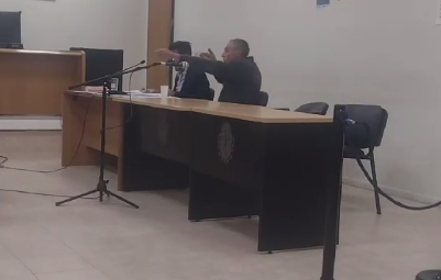 El imputado explicó cómo disparó  (Captura TVEO Comodoro)