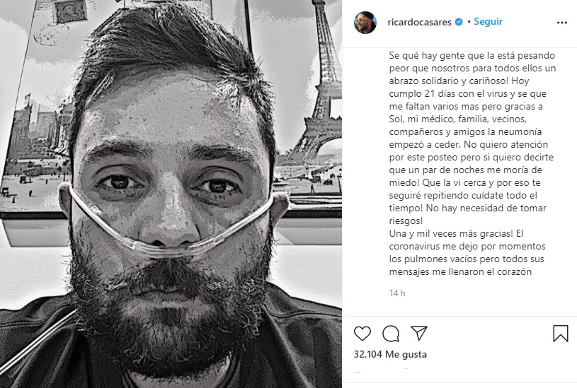 Ricardo Casares reveló que lleva más de 20 días con el virus