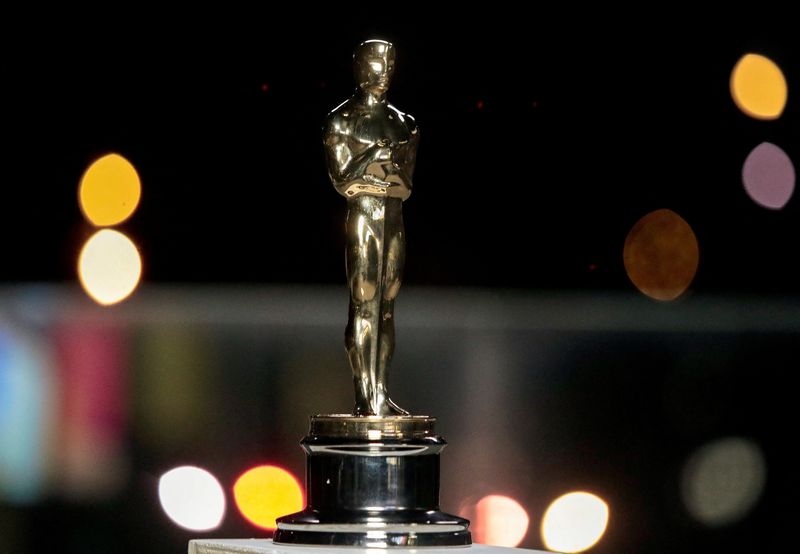 Illustrative file photo of an Oscar awards statuette April 26, 2021. Lewis Joly/Pool via REUTERS