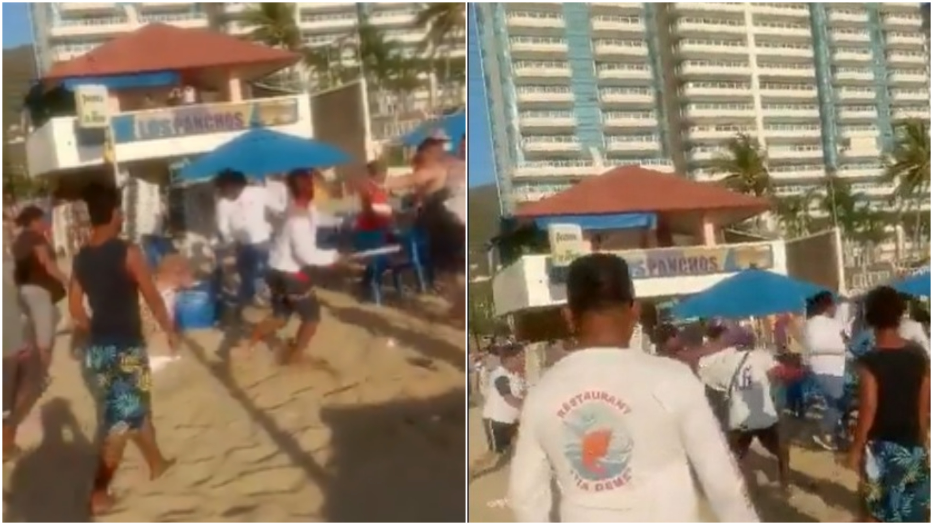 Se viralizó una pelea entre turistas y comerciantes en la playa Icacos, en Acapulco