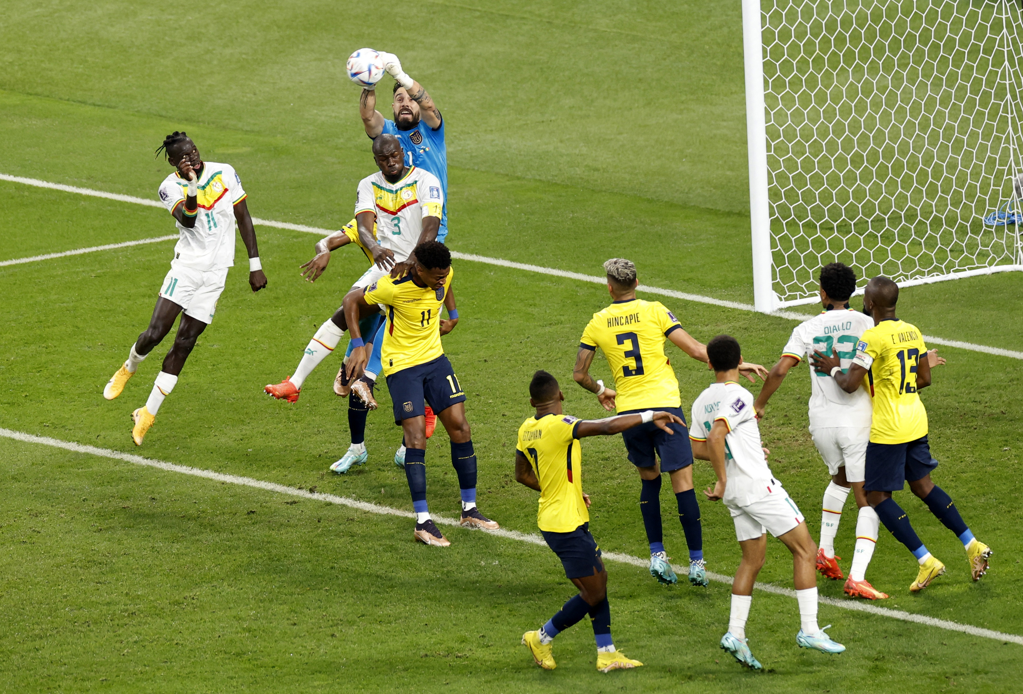 Senegal y Ecuador empatan sin goles en este momento en el Internacional Jalifa REUTERS/Issei Kato