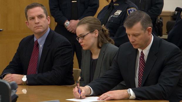 Una imagen de Lacey en el juicio un año después del crimen de su hijo Garnett en 2015