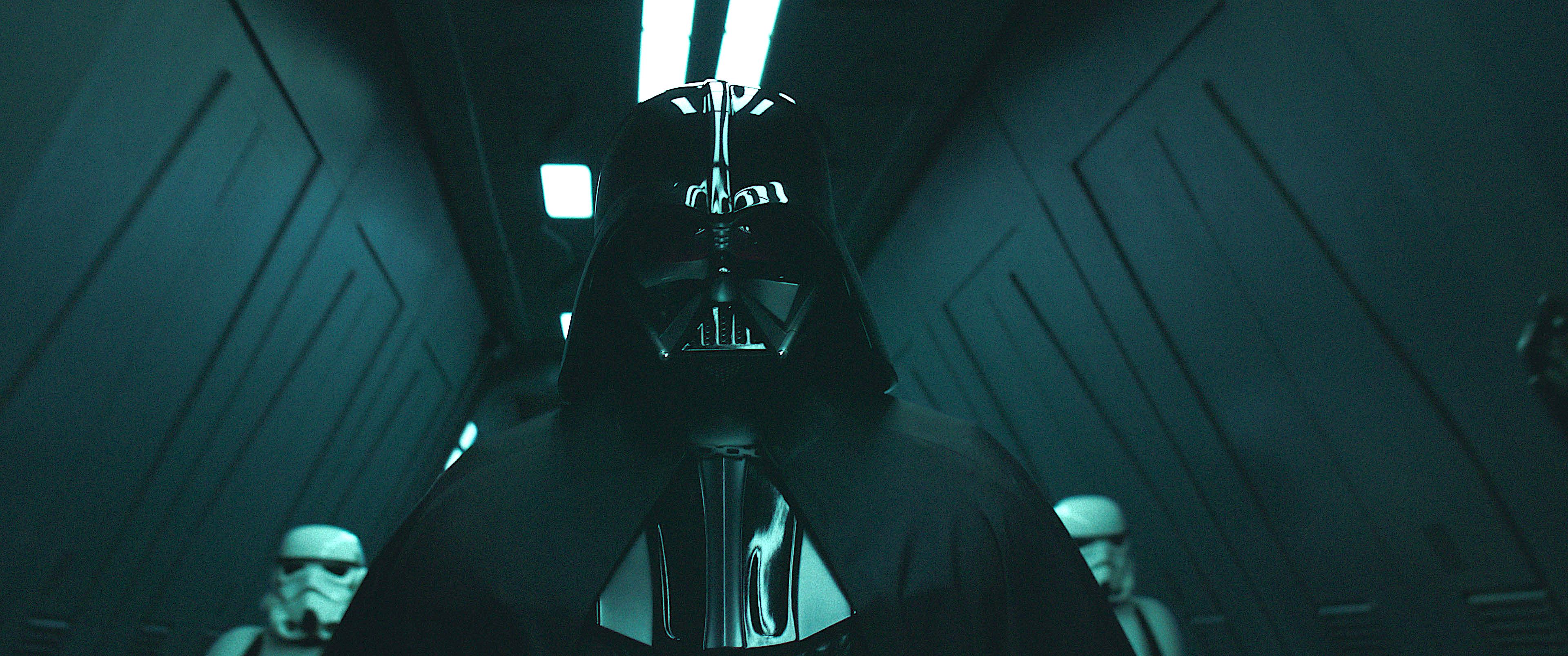 Hayden Christensen with Darth Vader.  (Disney Plus)