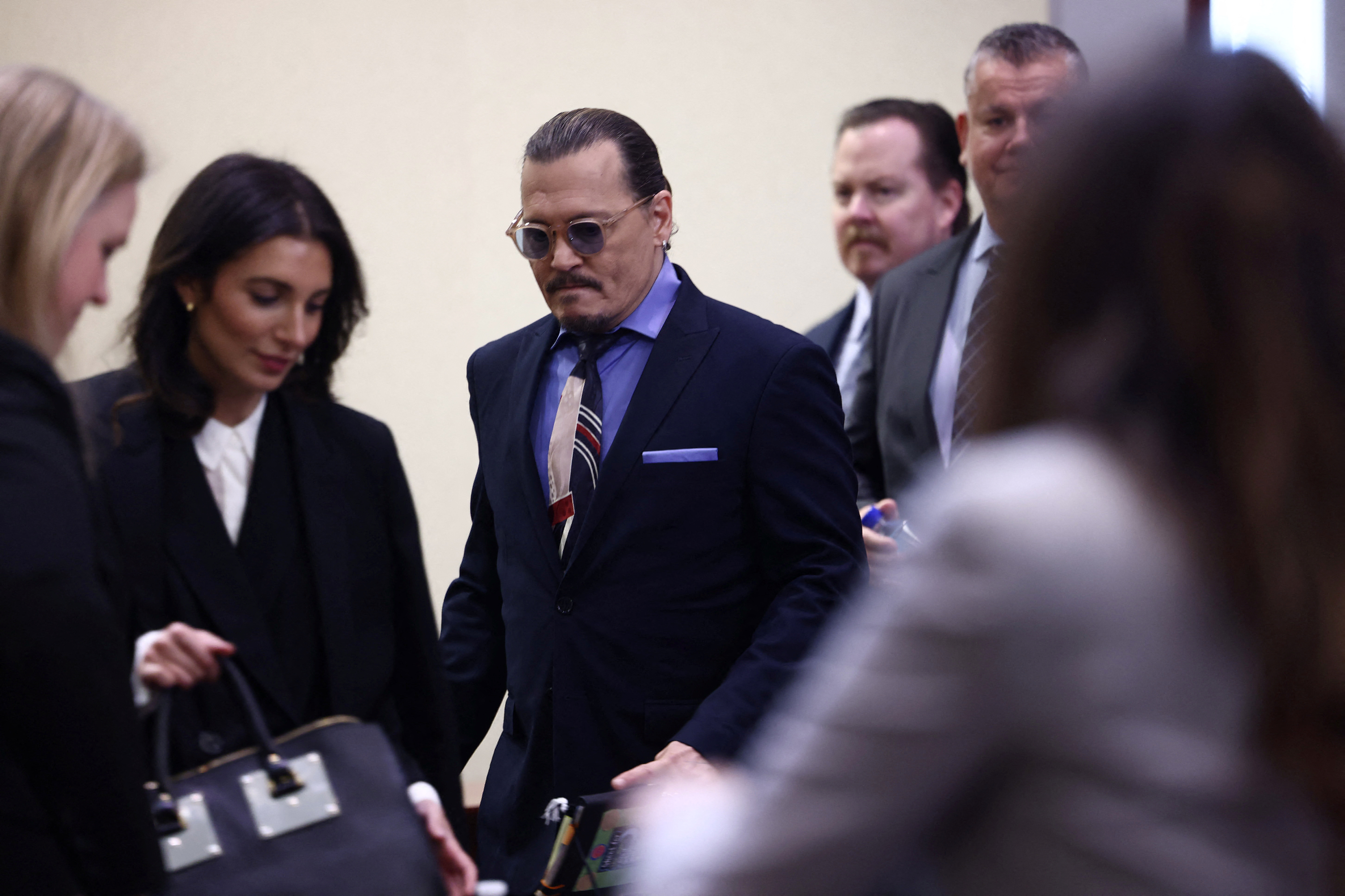 The arrival of actor Johnny Depp in the courtroom (Jim Lo Scalzo/REUTERS)