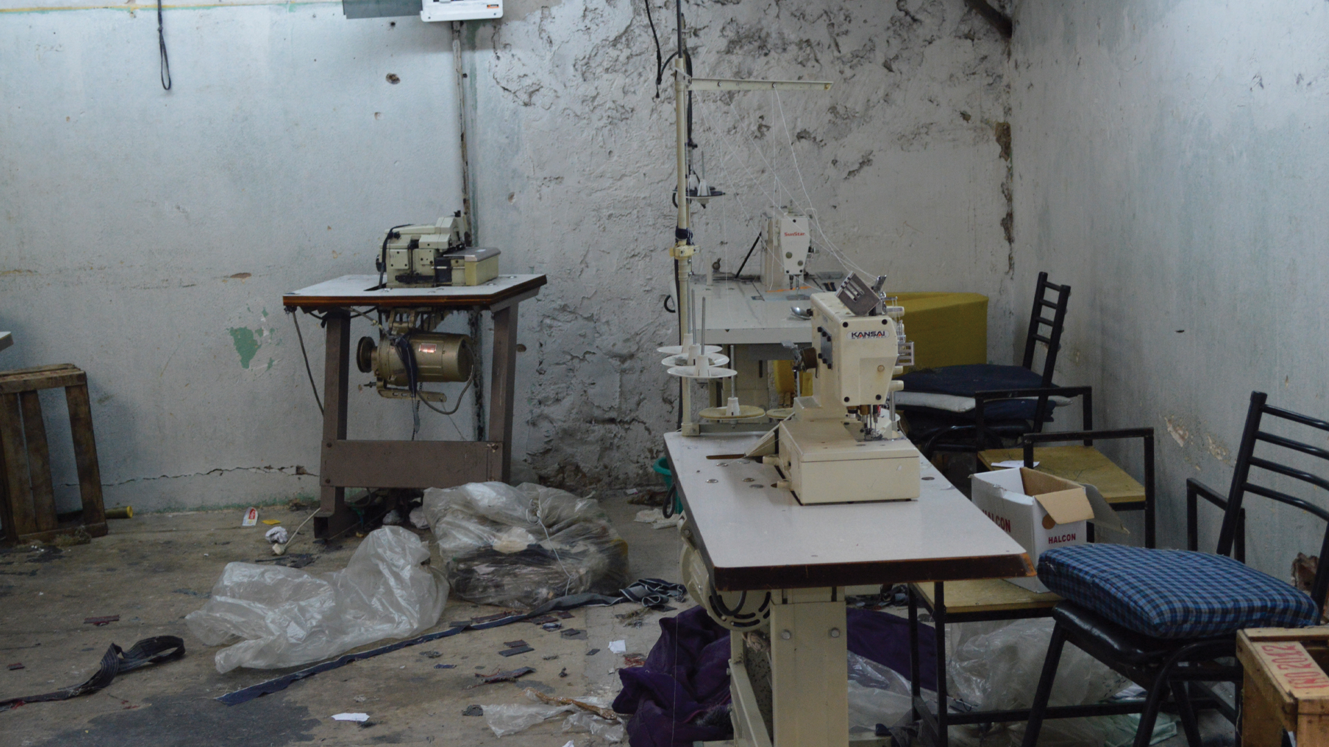 Clandestine textile workshops, in the center of the plot.  (Courtesy La Alameda)