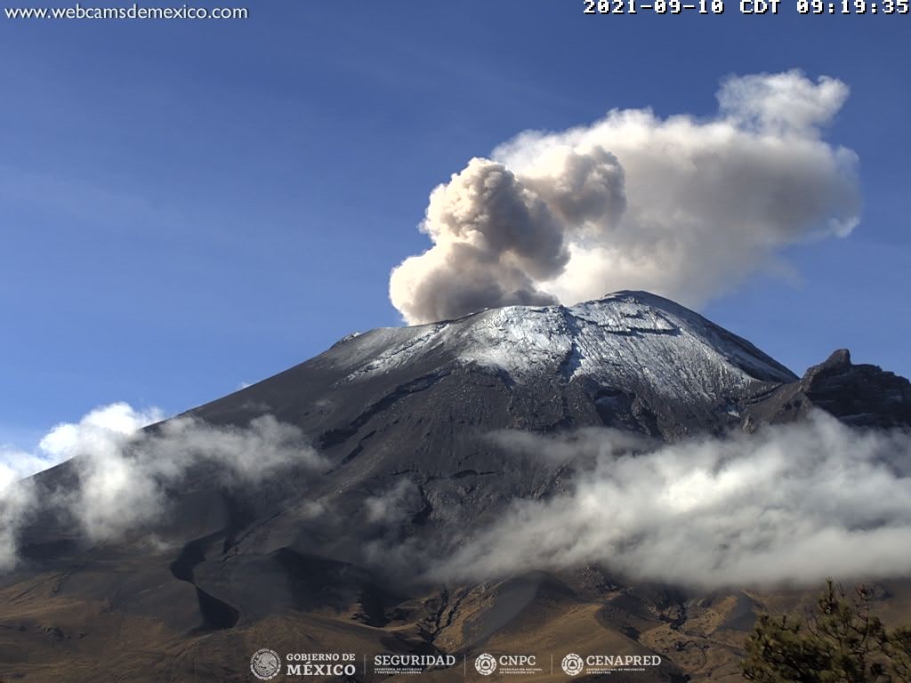 Imagen del volcán Popocatépetl (Foto: Twitter/@PCPueblaCapital)