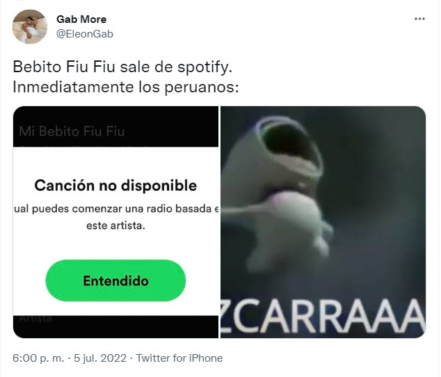 Usuarios reaccionan ante eliminación de Mi Bebito Fiu Fiu de Spotify.