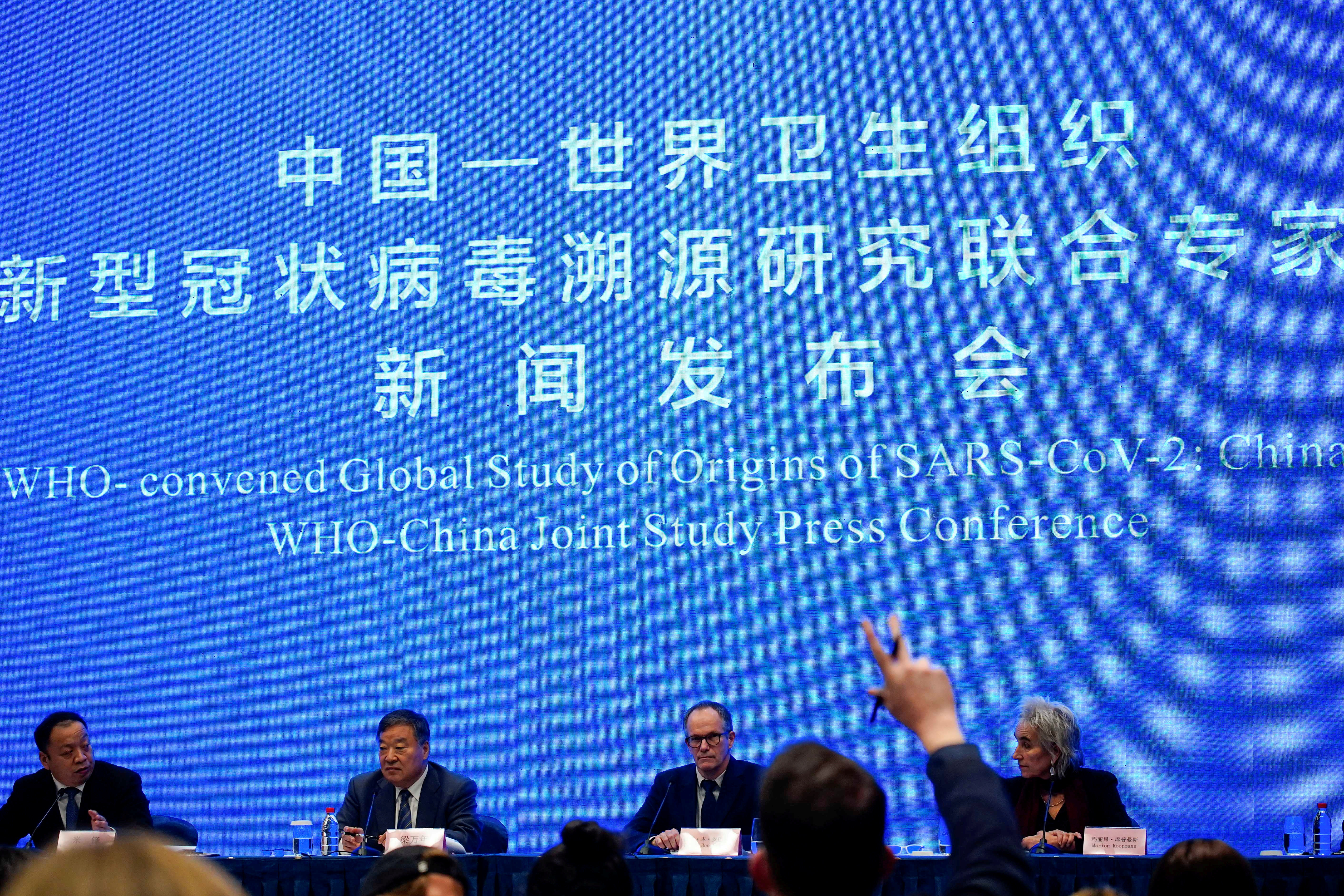 Peter Ben Embarek, miembro del equipo de la Organización Mundial de la Salud (OMS) encargado de investigar los orígenes de la enfermedad del coronavirus (COVID-19), en la conferencia de prensa del estudio conjunto de la OMS y China en un hotel de Wuhan, provincia de Hubei, China el 9 de febrero de 2021. (REUTERS)