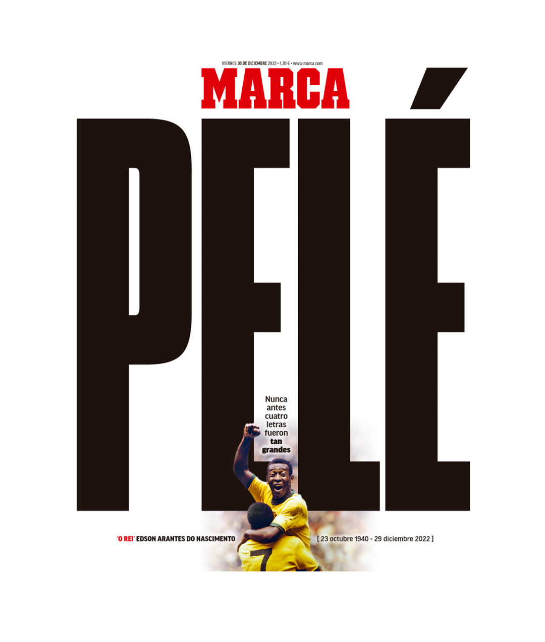 La portada de Marca por el fallecimiento de Pelé