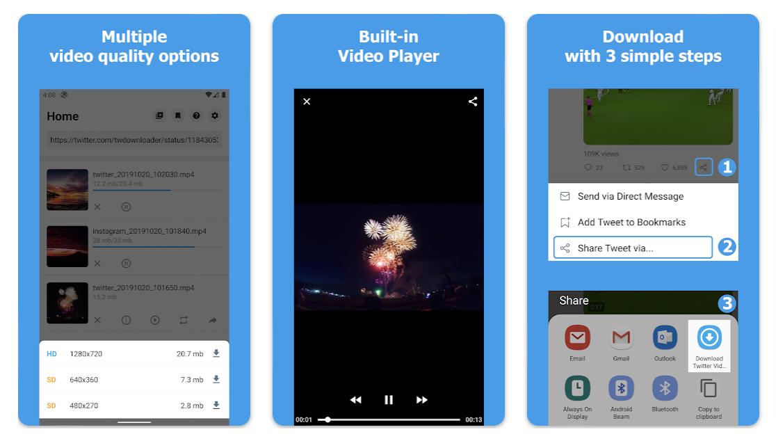 Aplicaciones para descargar videos de las redes sociales. (Captura: Google Play Store)