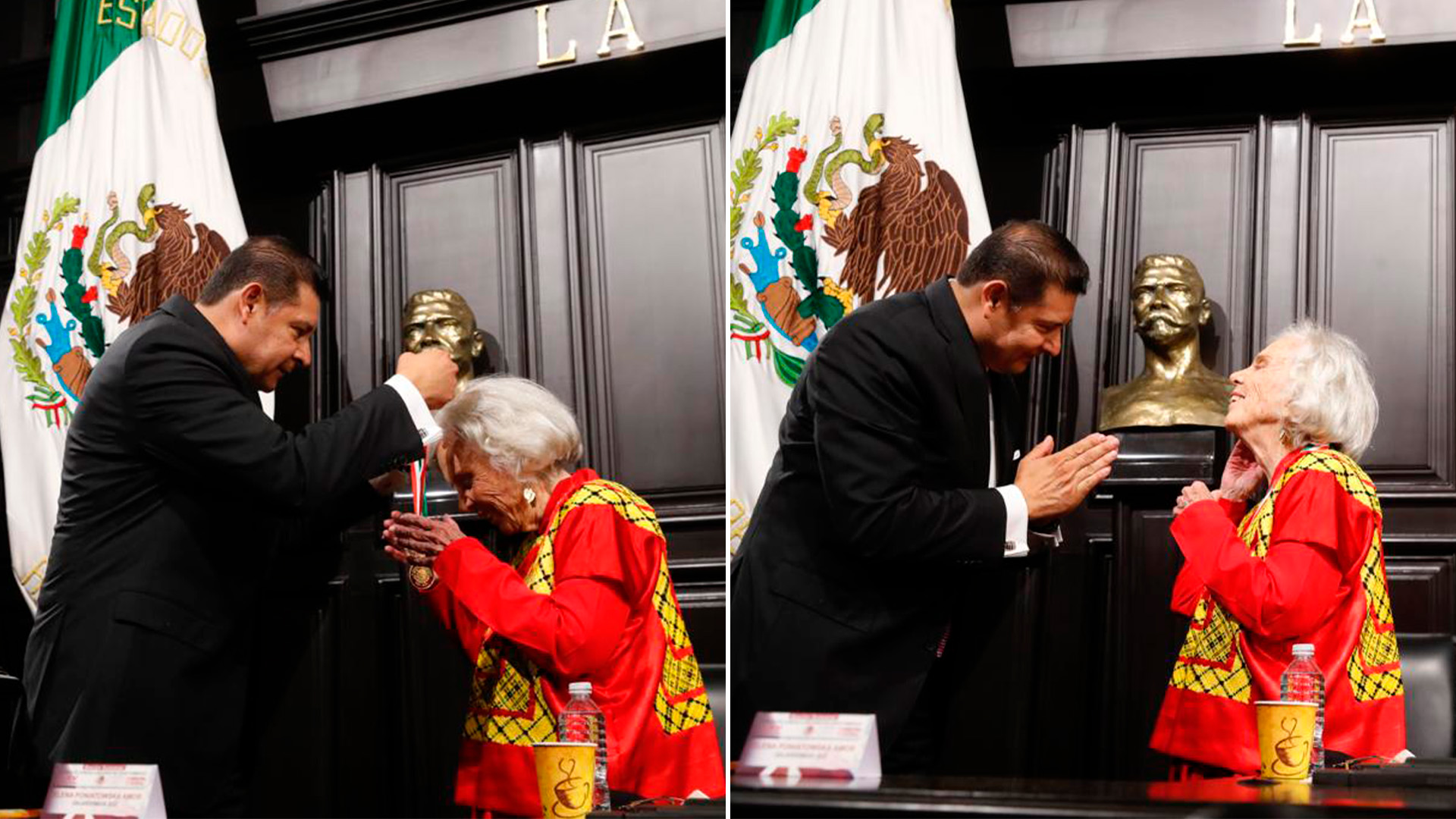 Poniatowska admitió que nunca imaginó que recibiría la medalla Belisario Domínguez  (Twitter @senadomexicano)