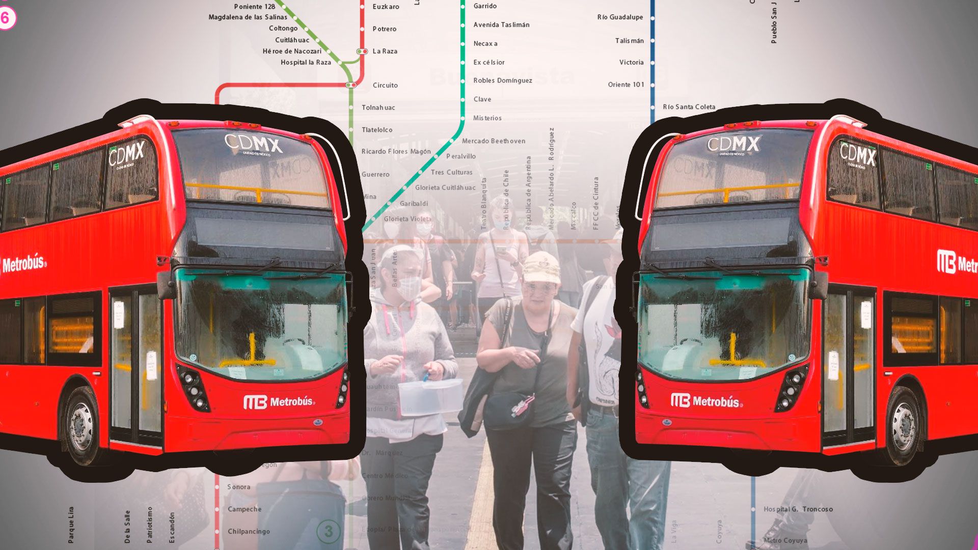 Estaciones del Metrobús sin servicio en tiempo real
