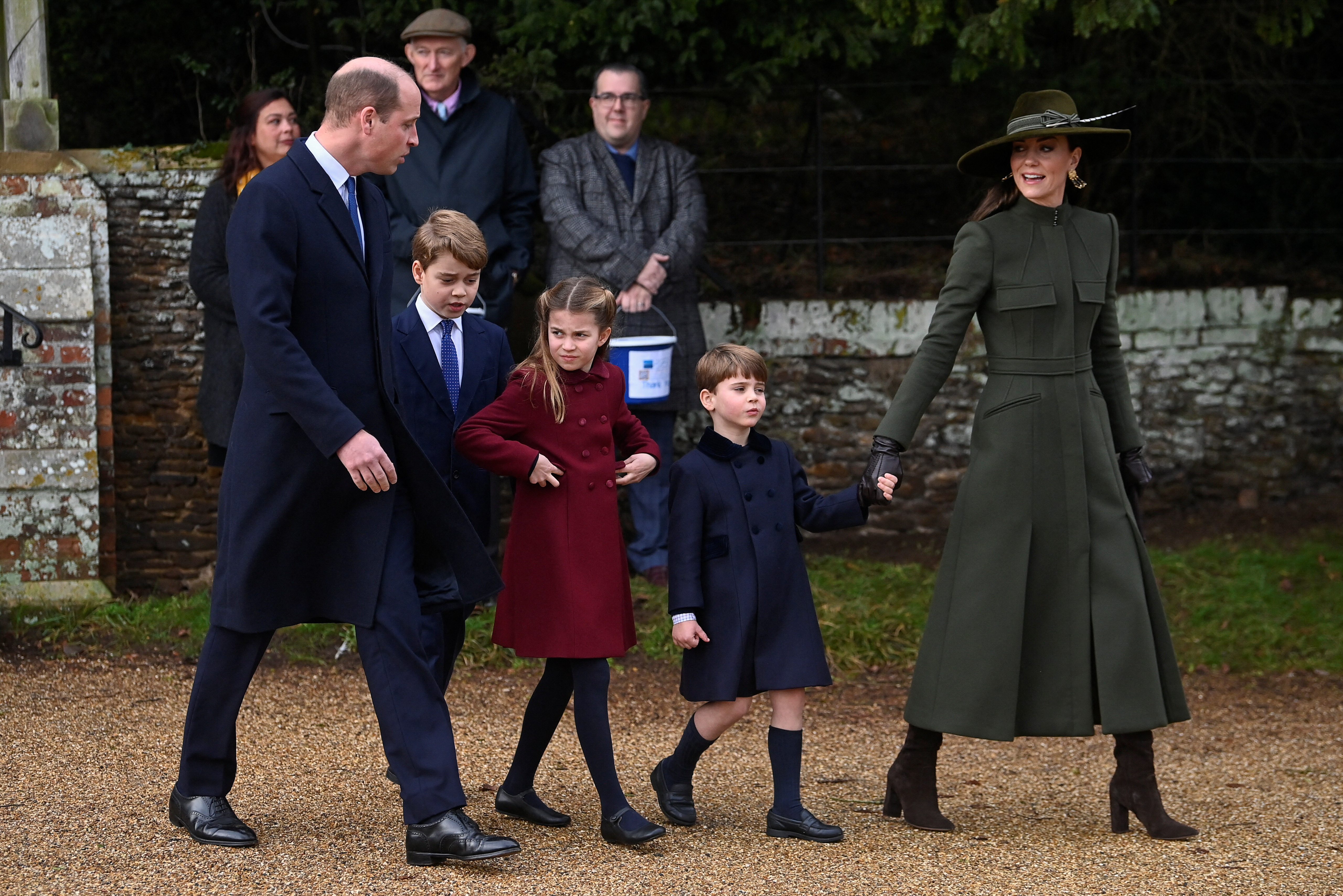 El Príncipe William de Gales, Kate, Princesa de Gales, y los príncipes George, Charlotte y Louis 