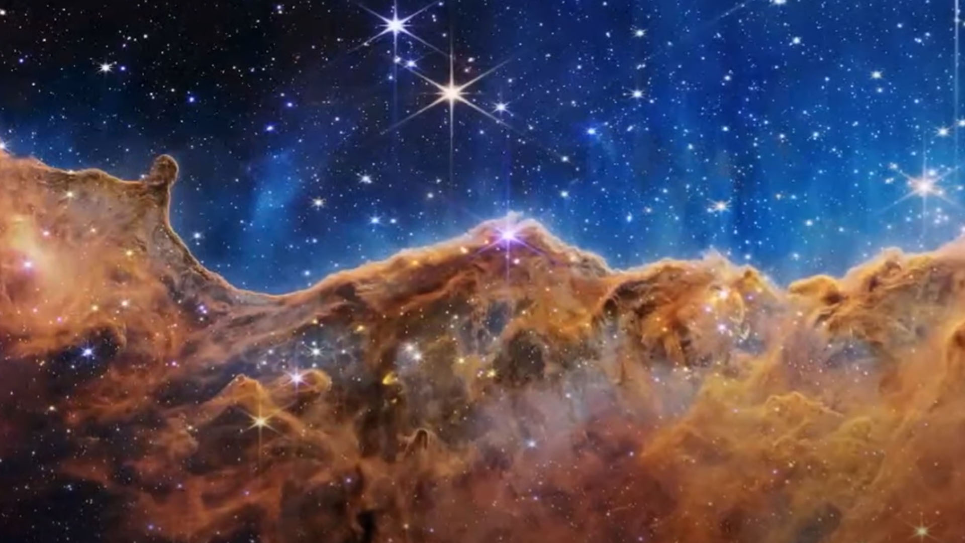 La Nebulosa Carina, que muestra las primeras etapas de la formación estelar. (Crédito...NASA, ESA, CSA y STScI)