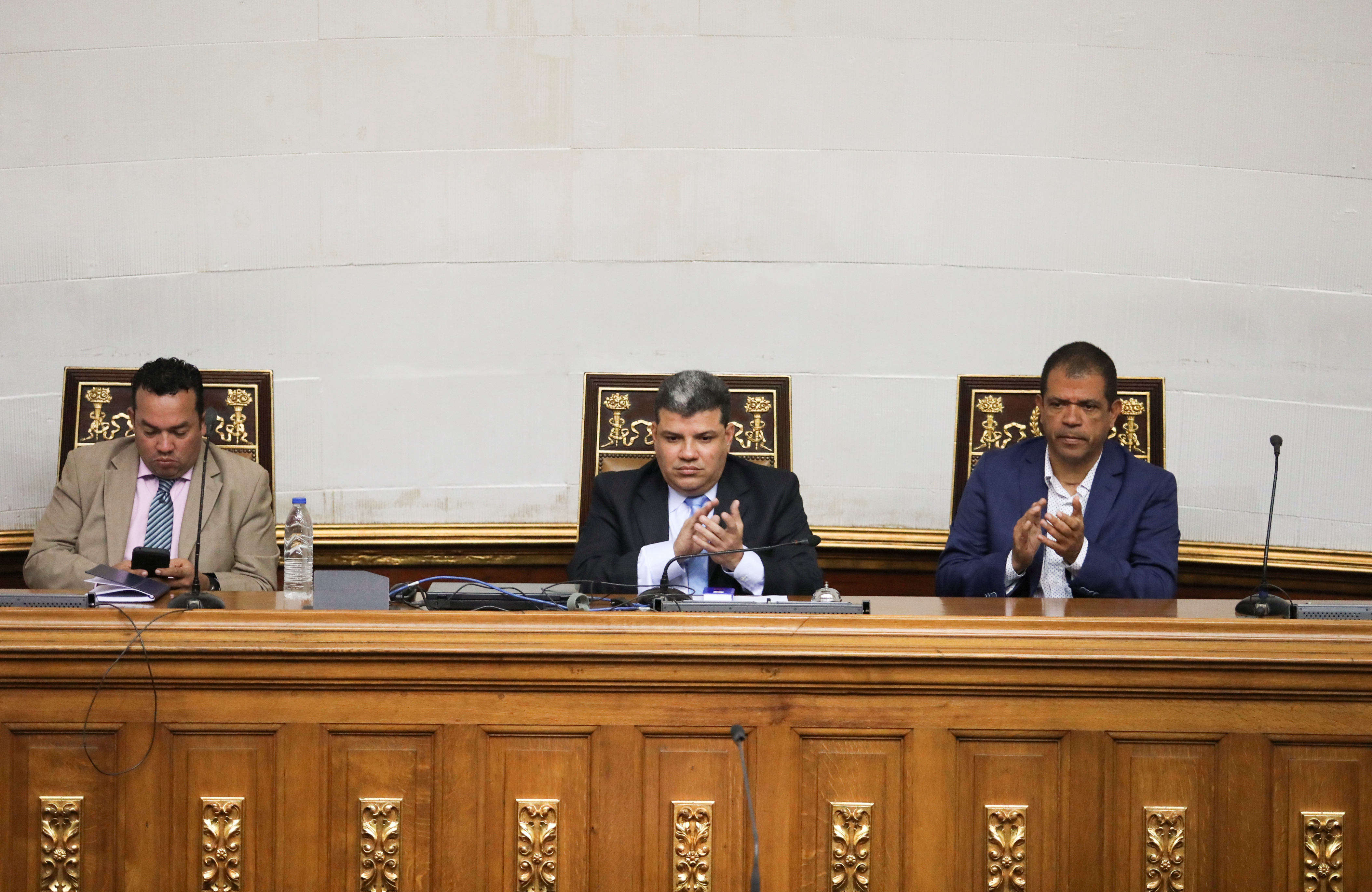 Luis Parra, Franklyn Duarte y Jose Noriega, tres de los líderes de la oposición creada por el chavismo (REUTERS/Fausto Torrealba)