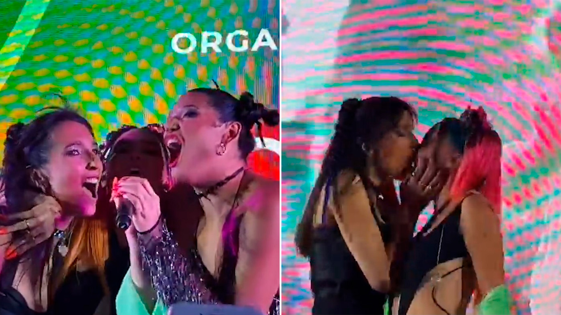 Belinda besó a la drag queen Valentina y a la actriz Lola Rodríguez en el “Madrid Orgullo”