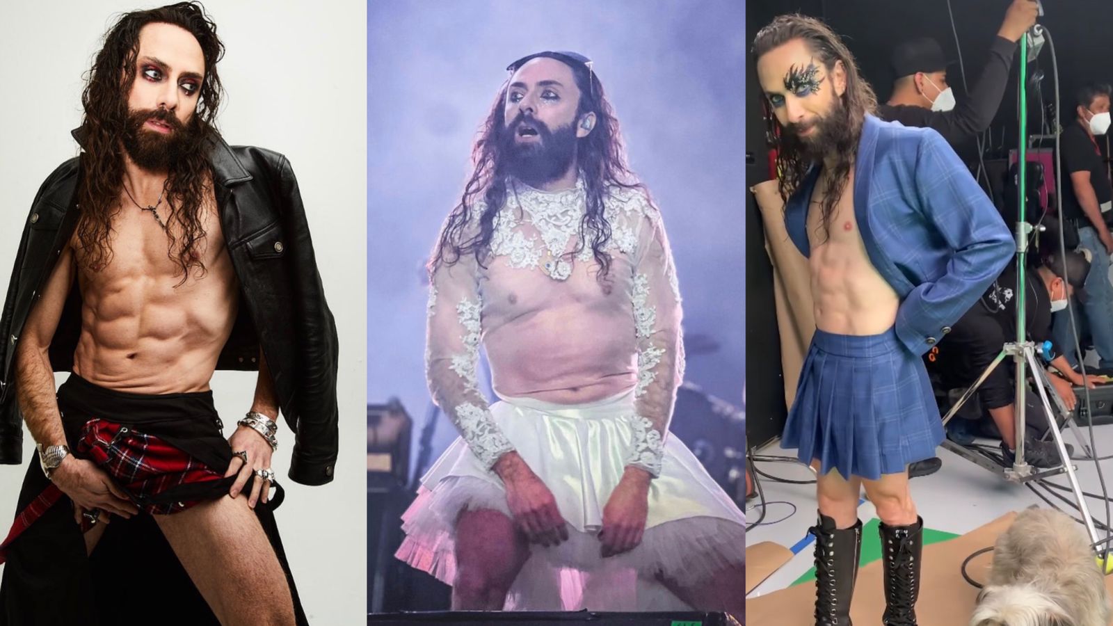 Los virales vestidos de Jay de la Cueva, vocalista de Moderatto, que rompen  estereotipos de género - Infobae