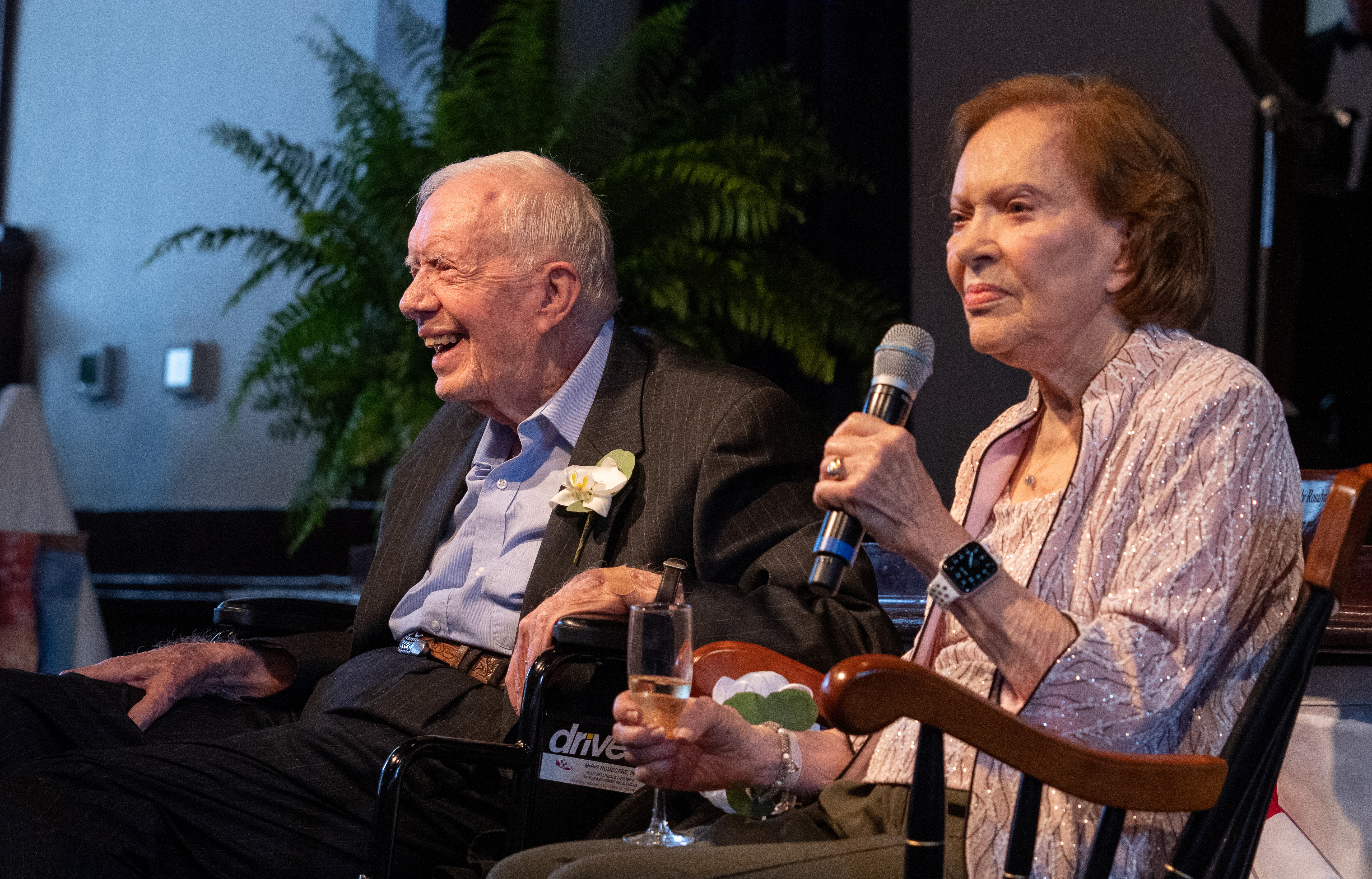 Former President Jimmy Carter and his wife Rosalynn celebrate their 75th wedding anniversary in Plains
