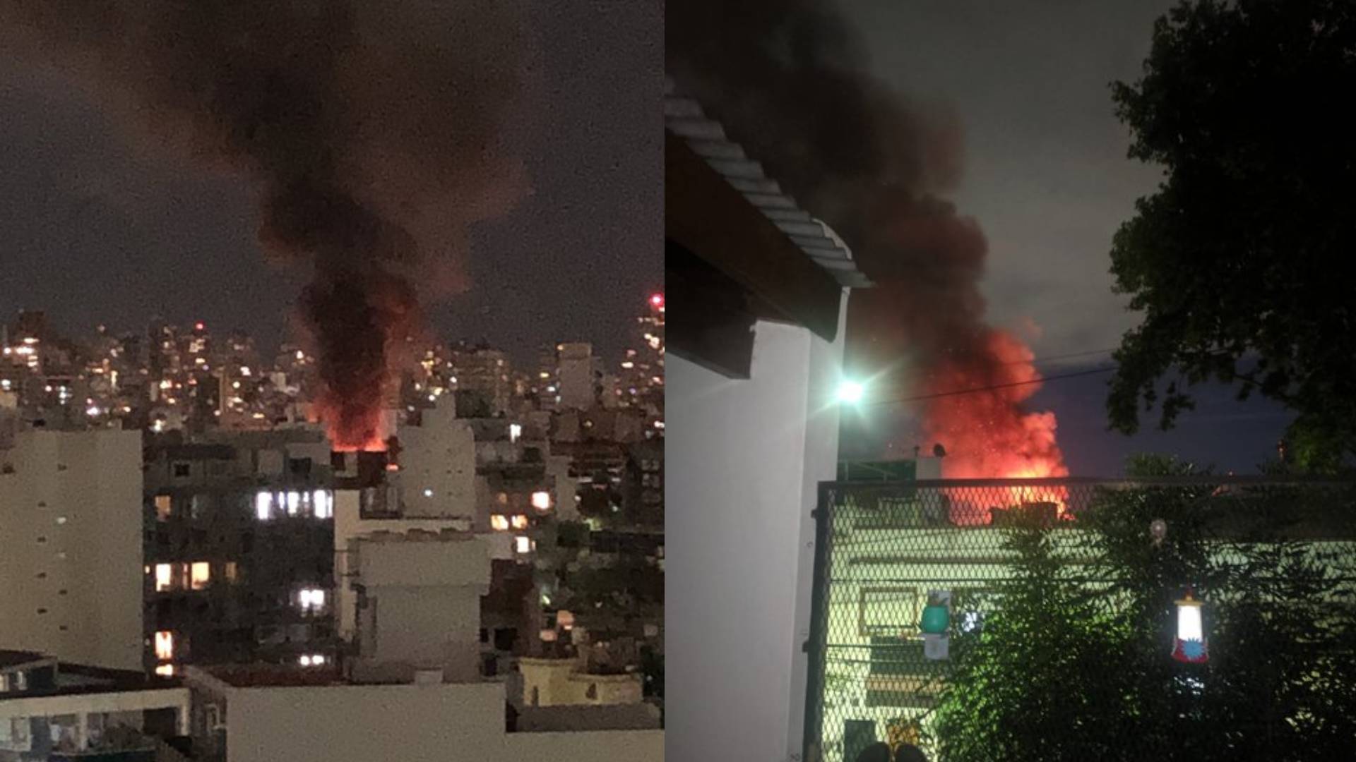 Las llamas se observaron desde distintos puntos de la ciudad (Fuente: @ruben_cuervo - @OrtuzarNoticias)