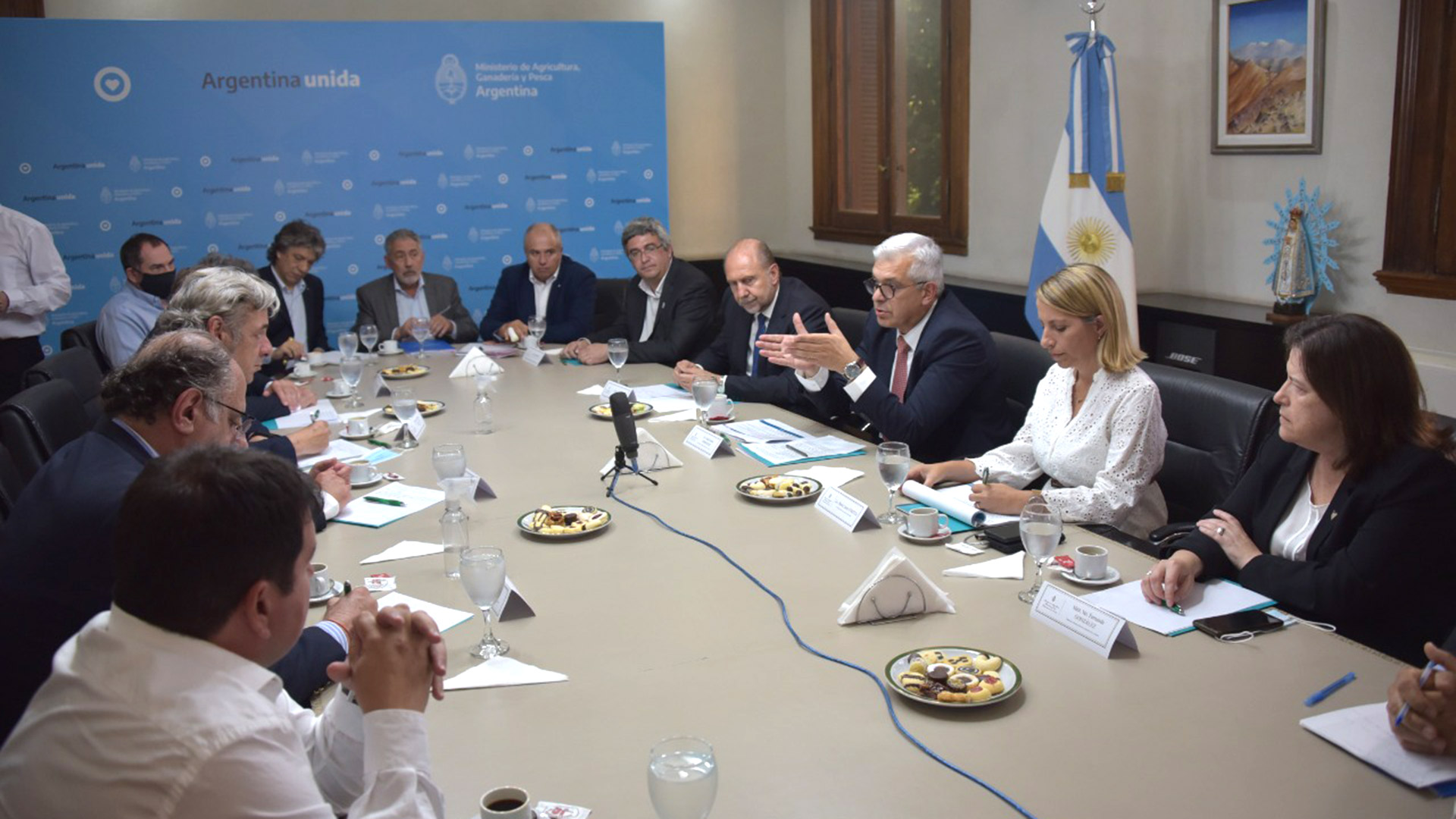 La reunión del Gobierno y la Mesa de Enlace, el pasado 9 de diciembre, donde se realizaron los anuncios del nuevo esquema de exportación para el 2022. 