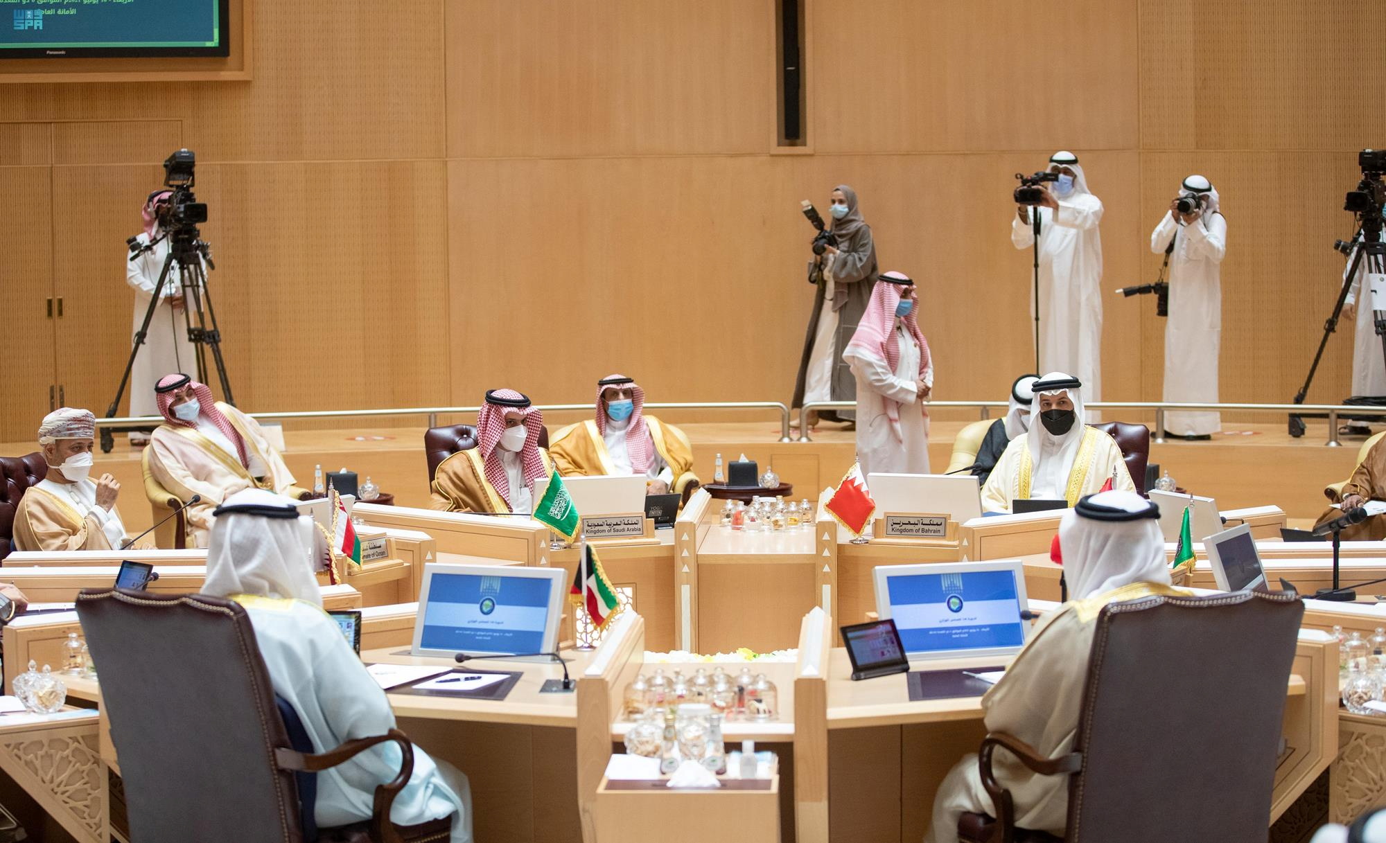 Los ministros de Asuntos Exteriores del Consejo de Cooperación del Golfo (CCG) se reúnen en Riad, Arabia Saudí, el 16 de junio de 2021 (Reuters)
