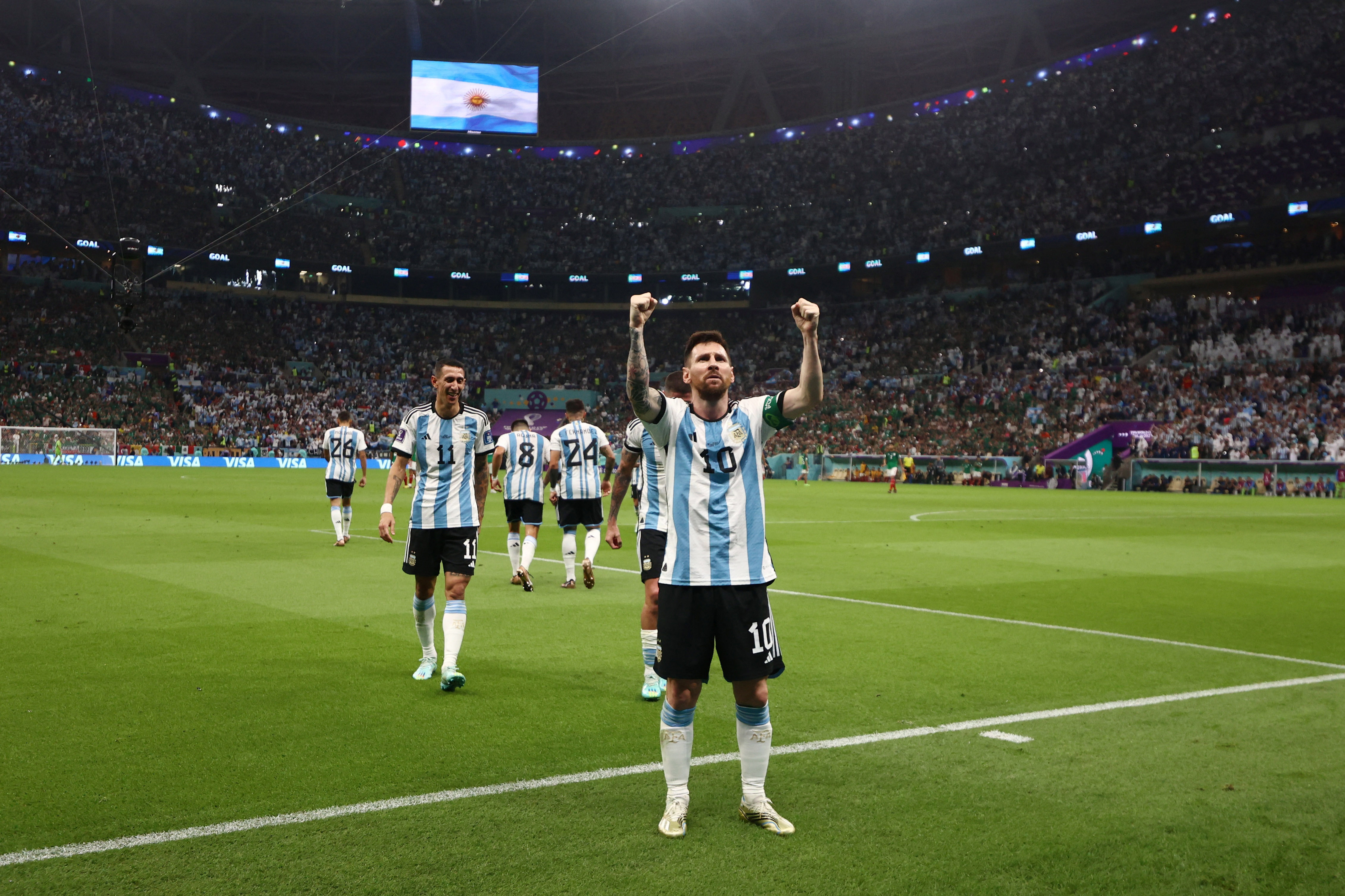 Con esta victoria, Argentina sumó sus primeros tres puntos (Reuters/Pedro Nunes)