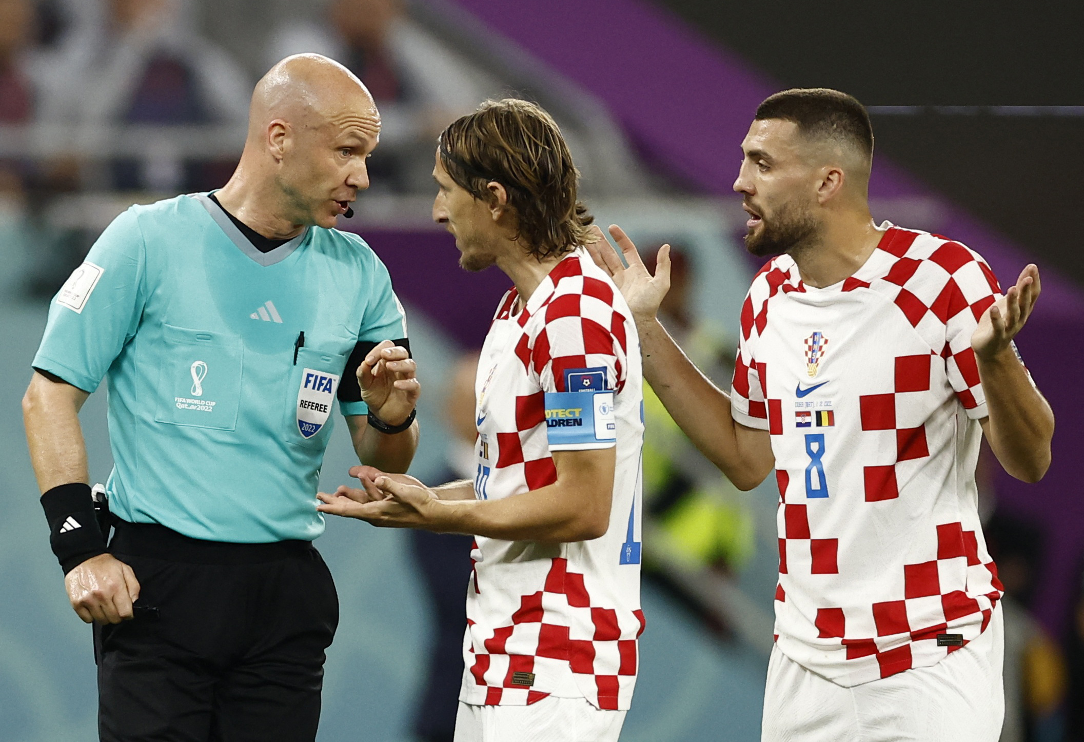 Al final, el juez anuló el penal a Croacia por posición adelantada en acción previa, por el Mundial Qatar 2022. REUTERS/Stephane Mahe