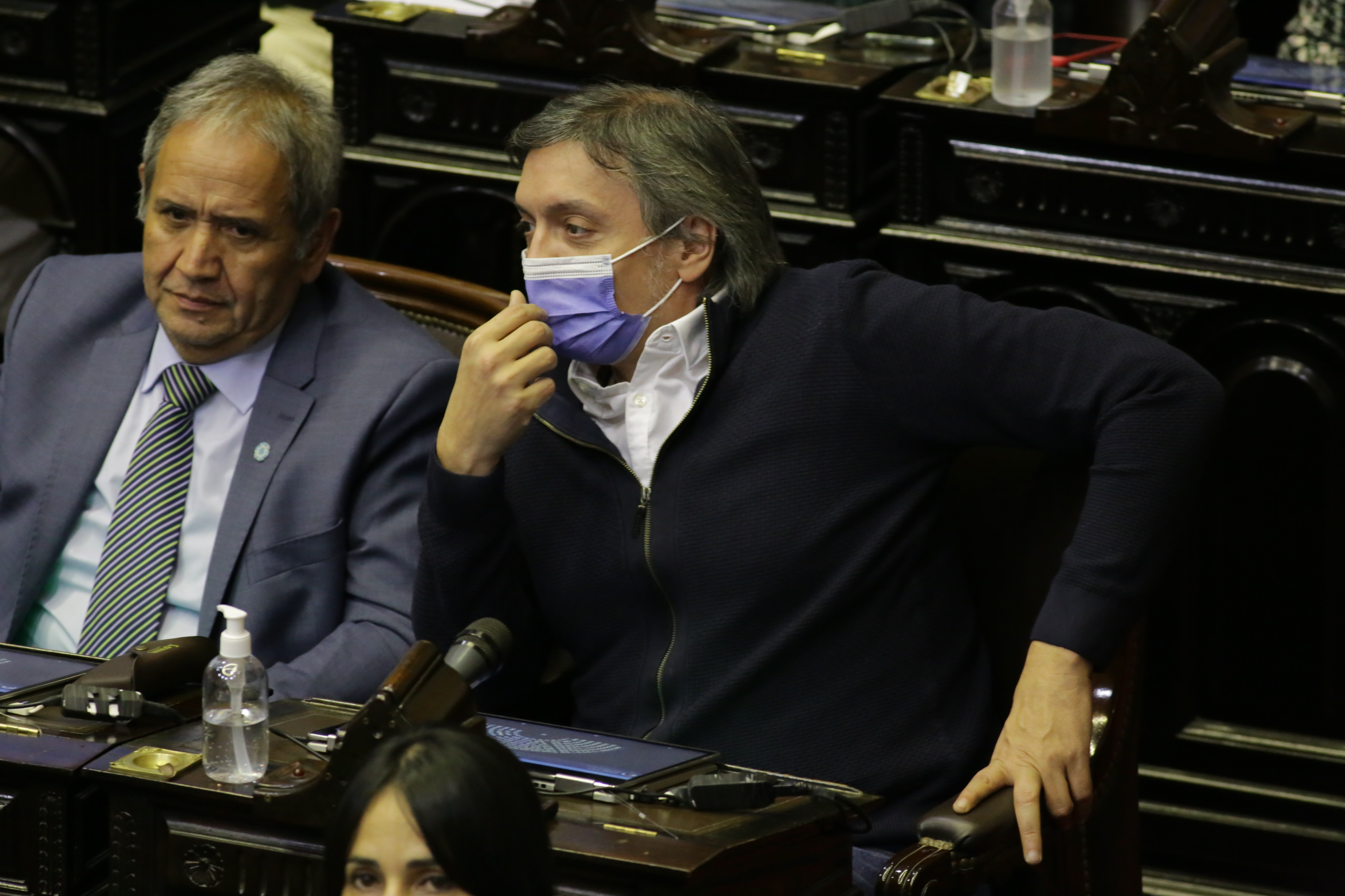 Máximo Kirchner durante la sesión en Diputados donde votó en contra del acuerdo con el FMI  (Luciano González)