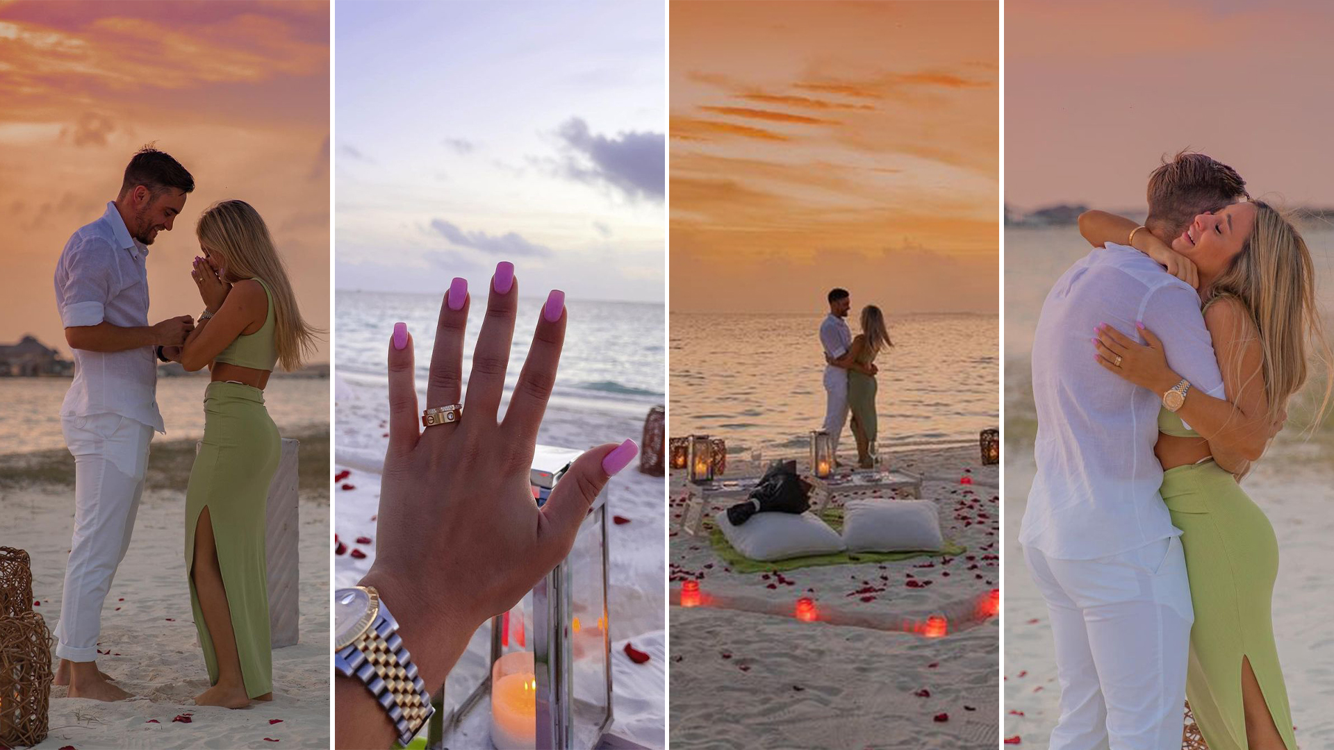 Tagliafico le propuso casamiento a Calvagni en 2020 durante un viaje a Maldivas