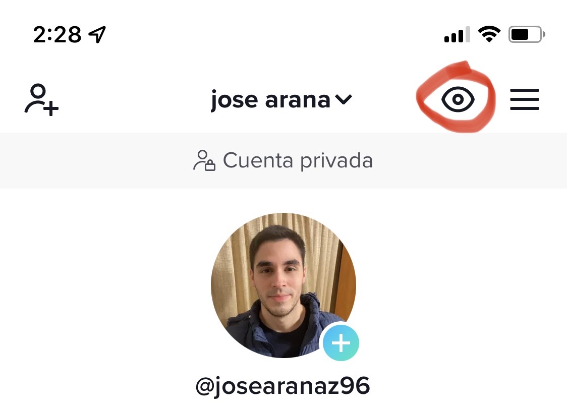 Opción de TikTok para verificar los usuarios que han visitado nuestro perfil. (foto: TikTok/Jose Arana)