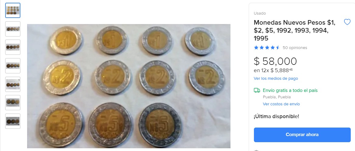 Moneda colección. (Mercado Libre)