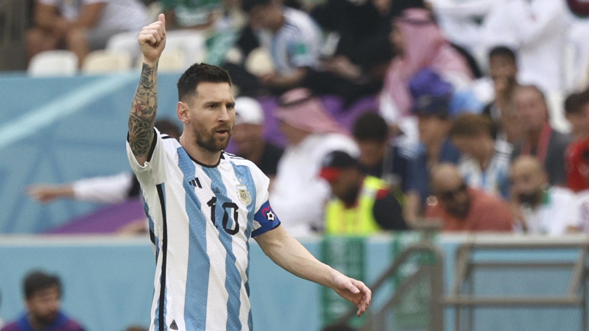 Lionel Messi alcanzó una marca histórica con la camiseta de la Selección en Mundiales (EFE)