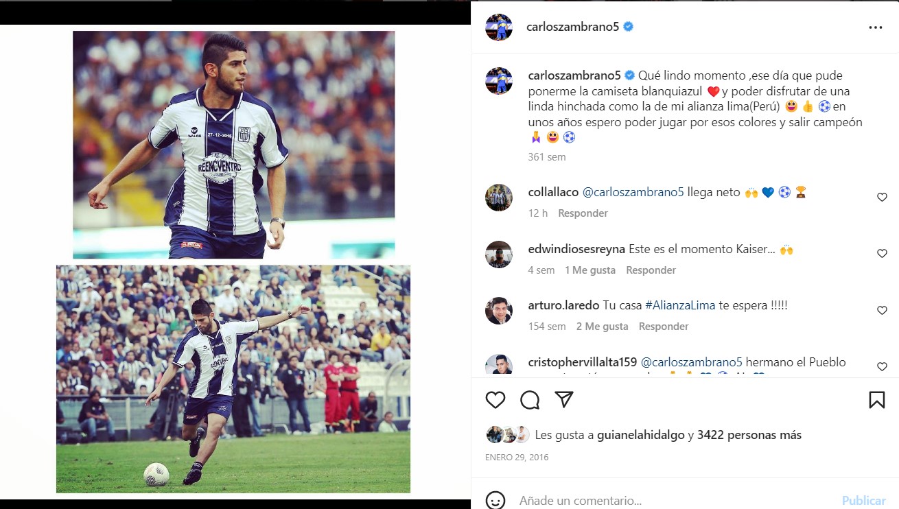 ZAMBRANO asegura que antes de retirarse jugará en ALIANZA LIMA: 2