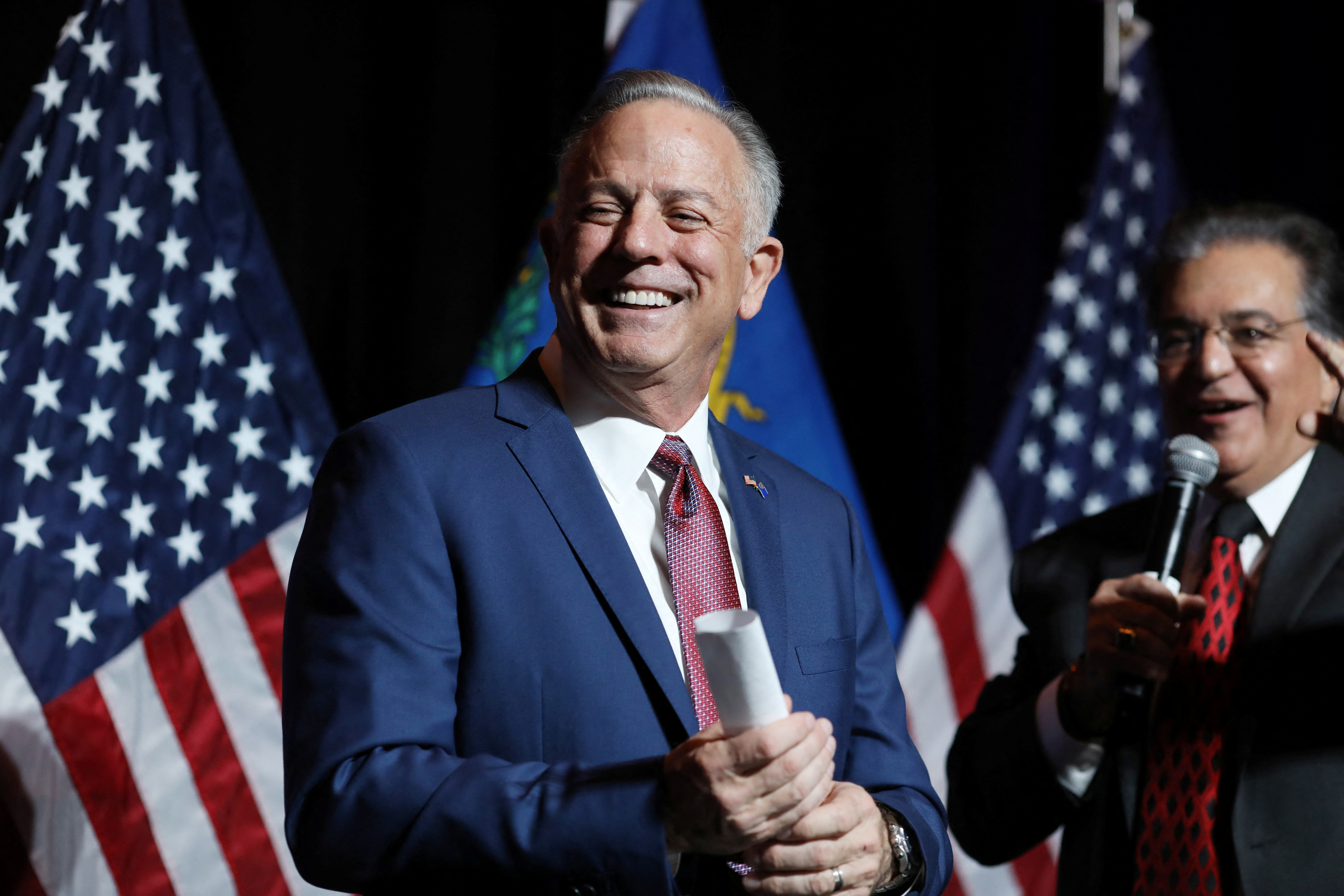 Republican nominee for Nevada governor Joe Lombardo speaks at the Stronger Nevada PAC election party for the U.S. midterm elections in Las Vegas, Nevada, U.S. November 8, 2022.  REUTERS/David Swanson