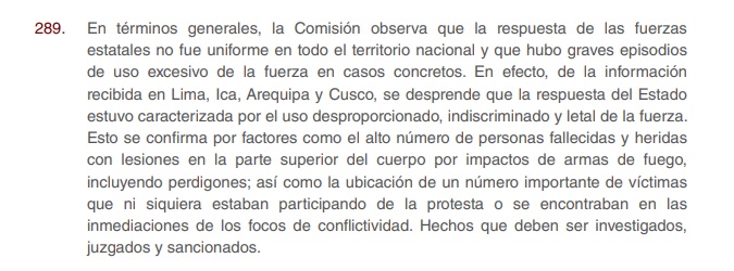 Conclusion of the IACHR report.