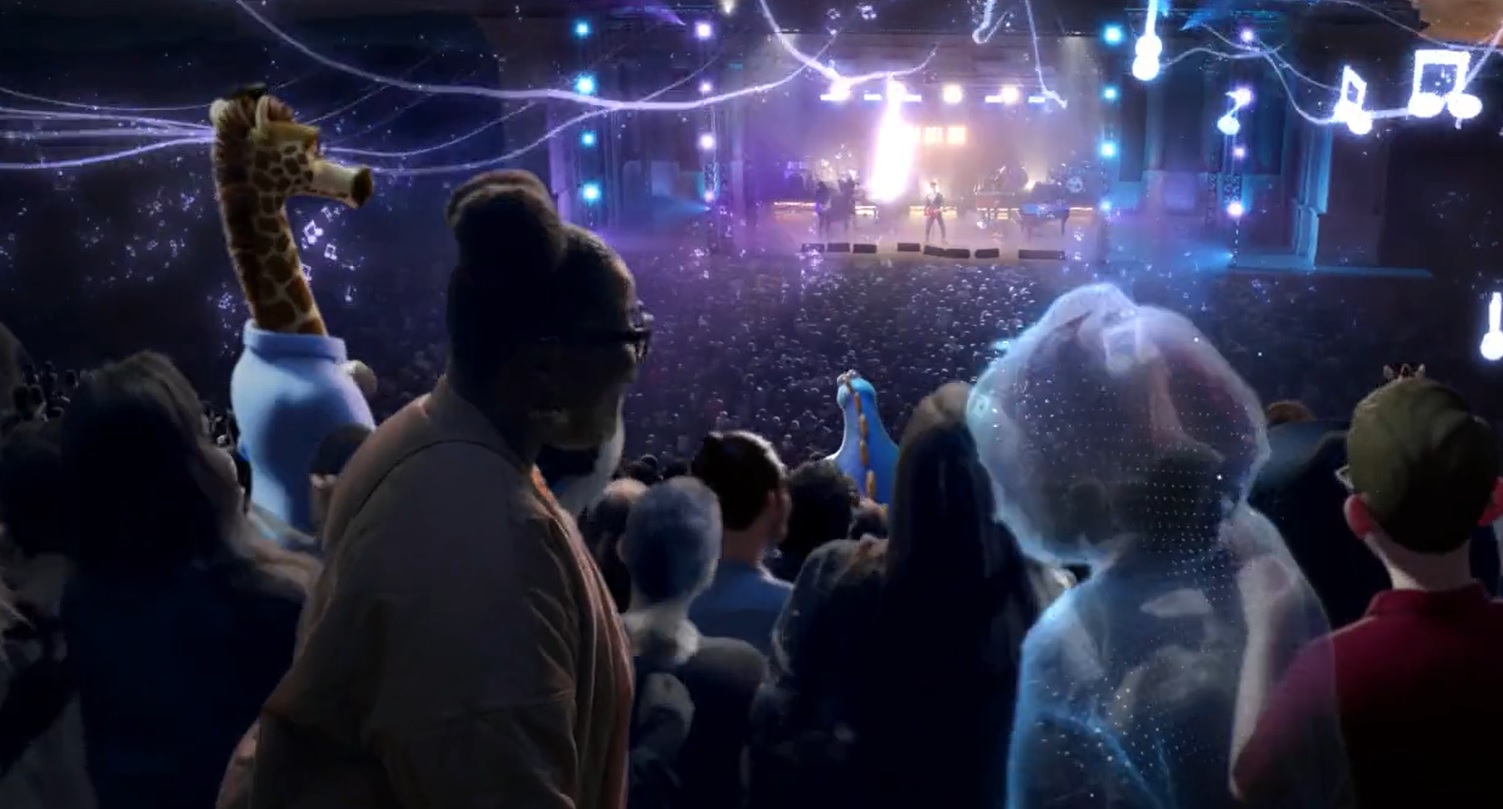 Presentación de Meta donde se ven varios avatares disfrutando de un concierto (Facebook Mark Zuckerberg)