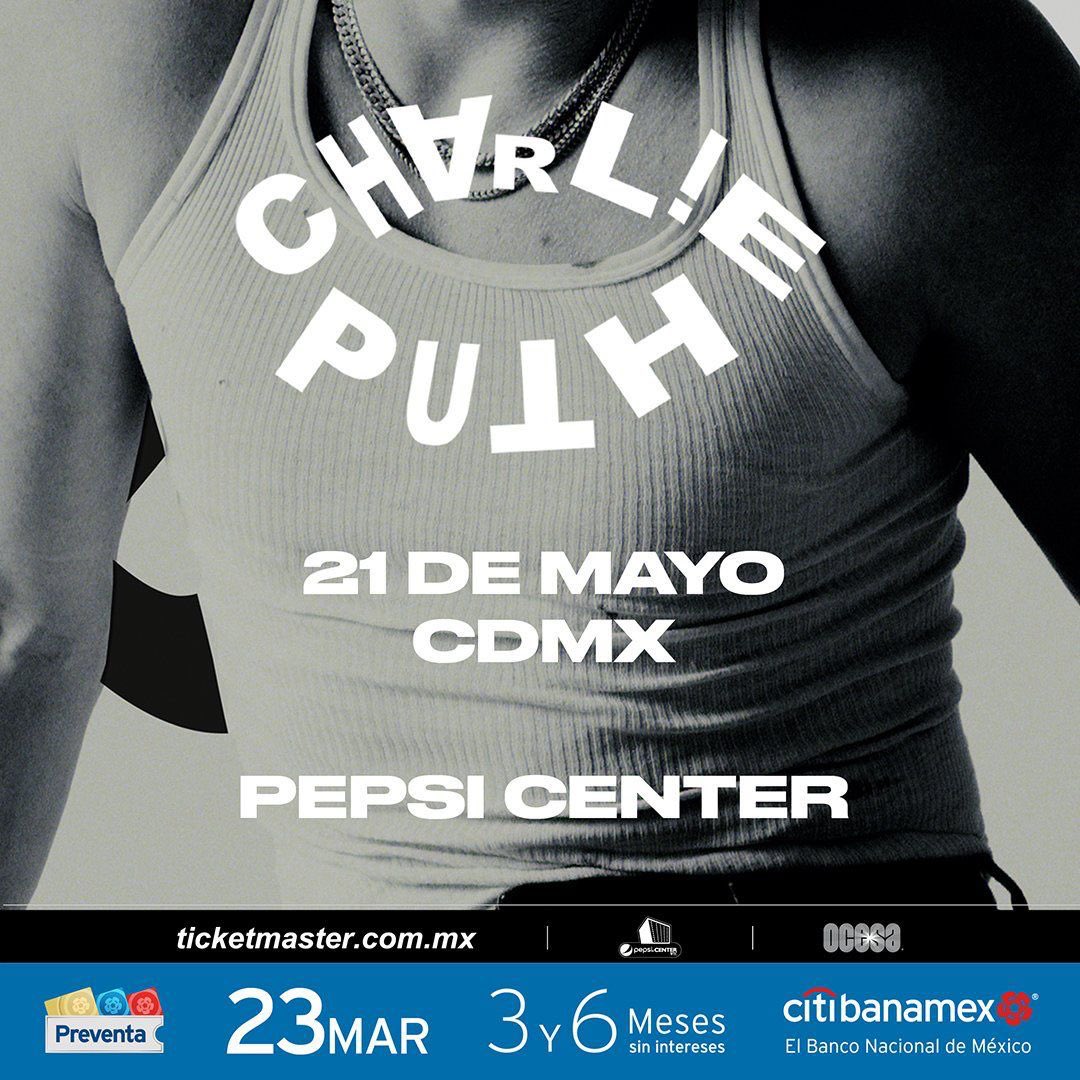 OCESA ha confirmado el primer show de Charlie Puth en Ciudad de México para este 21 de mayo.