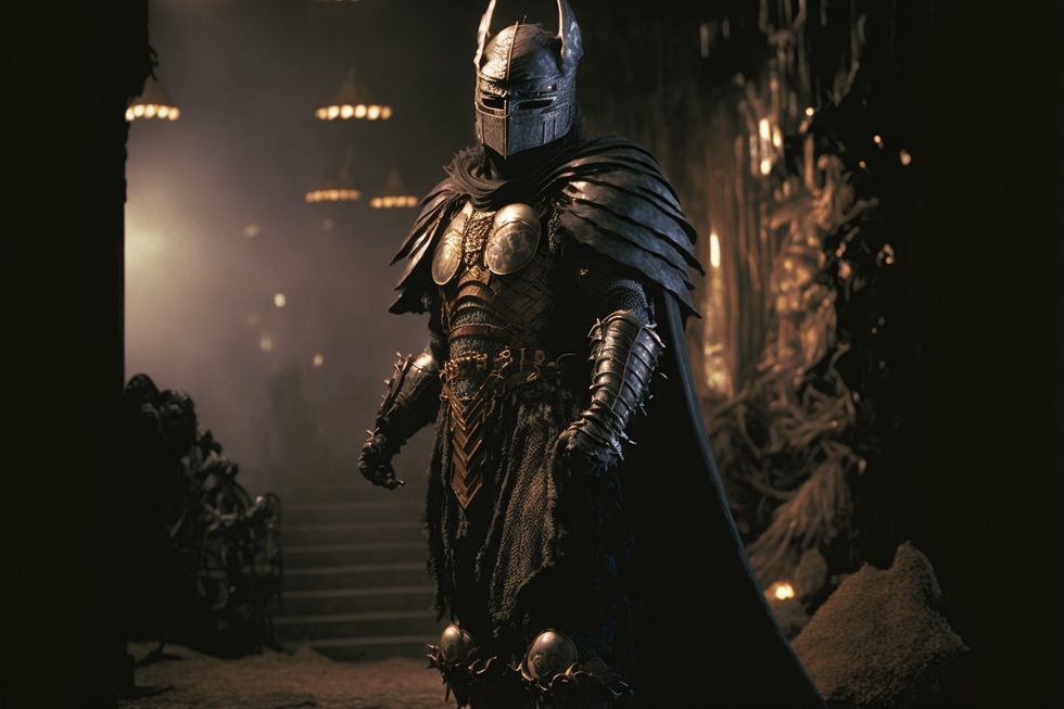 Usando la inteligencia artificial de Midjourney se creó una combinación de lo que sería Batman y El Señor de los Anillos.