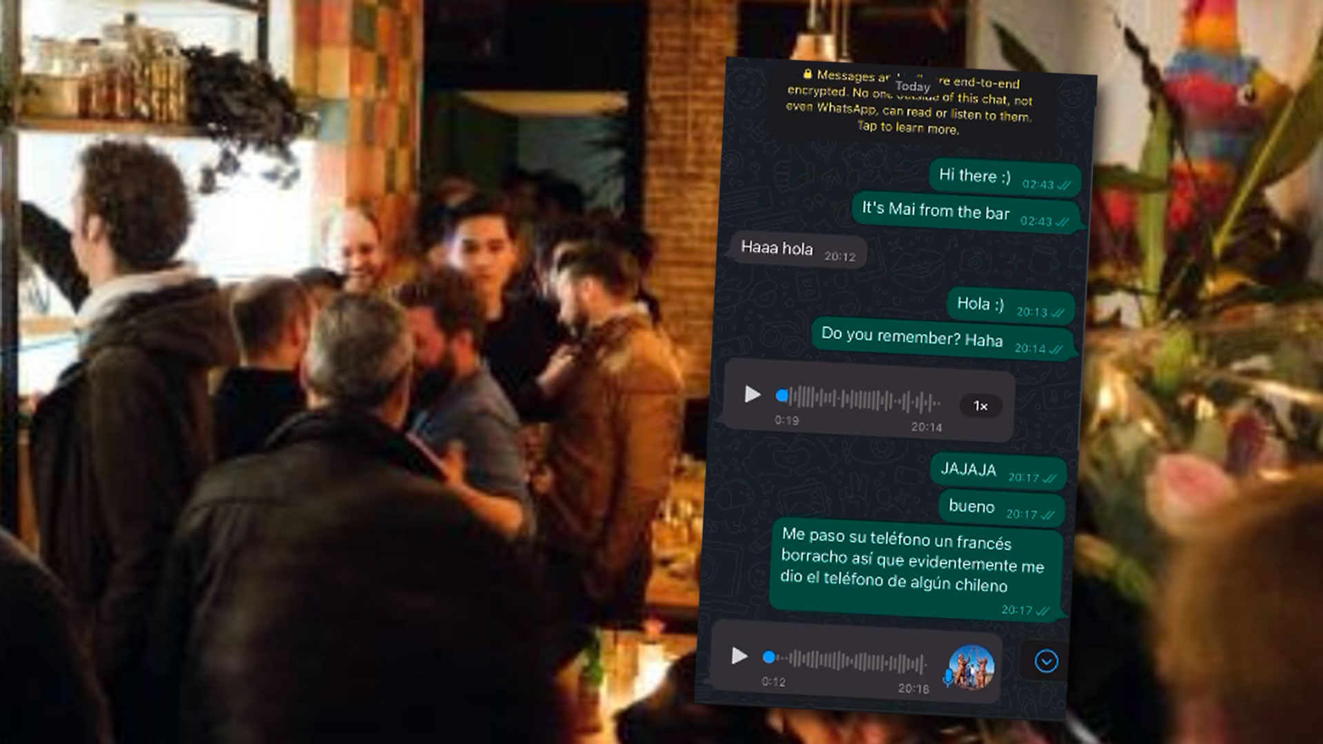Conoció a un francés en un bar, le pasó su WhatsApp y recibió una desopilante respuesta que fue viral