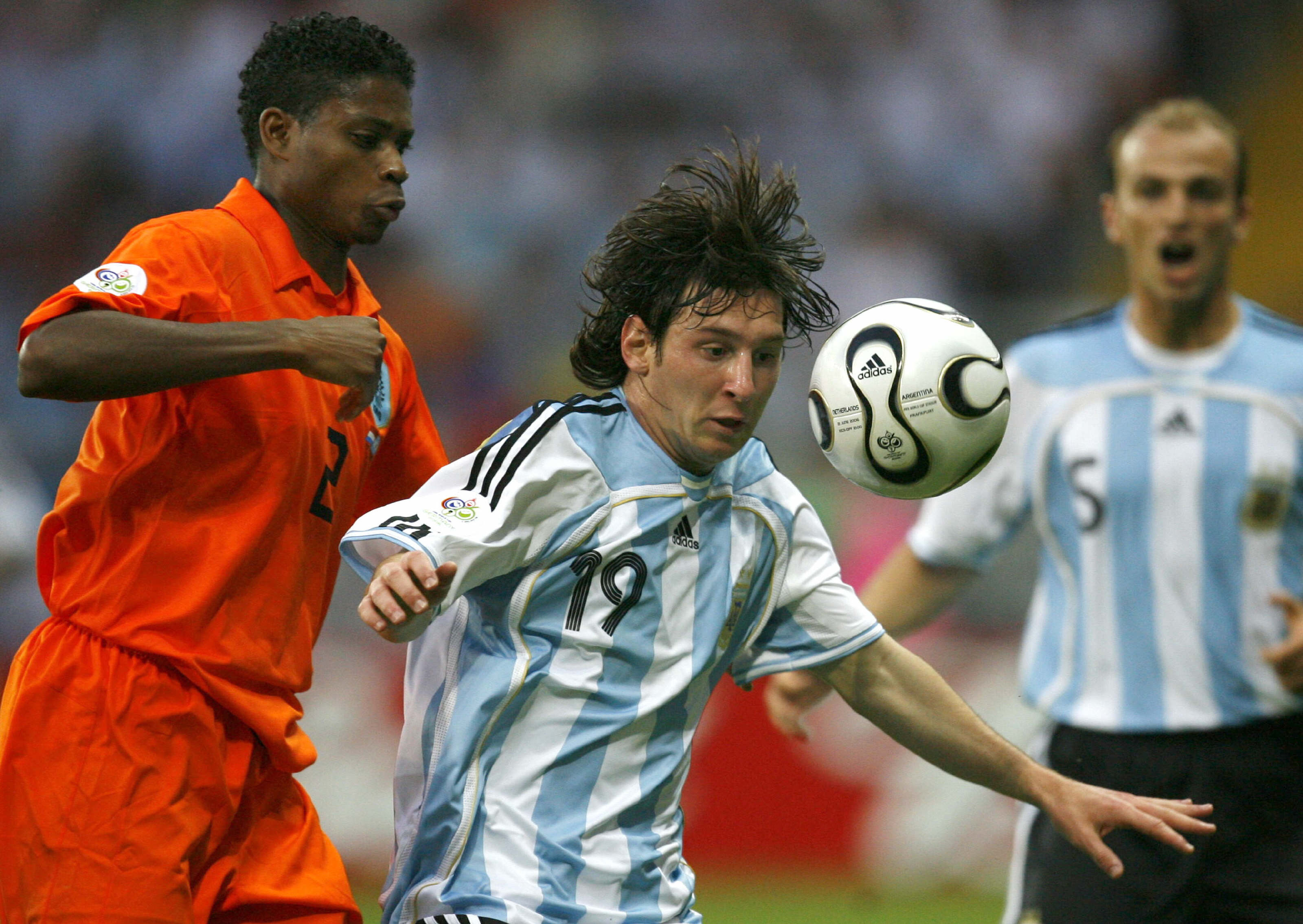 Messi en la Copa del Mundo de Alemania 2006 fue su primer Mundial. Jugó tres partidos (Serbia y Montenegro, Holanda y México) y marcó un gol (EFE)