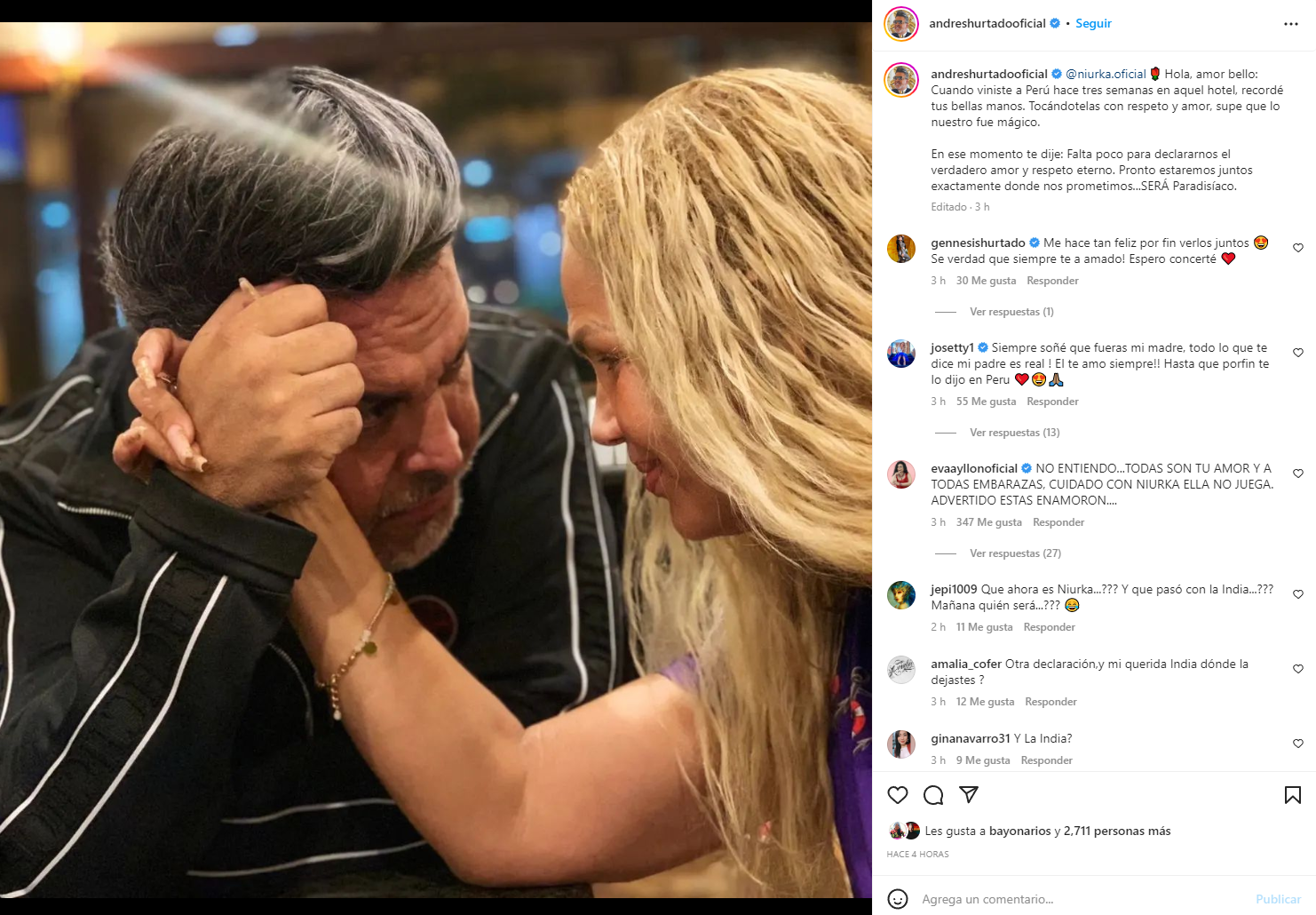 Andrés Hurtado le declaró su amor a Niurka Marcos y Eva Ayllón le envió  advertencia - Infobae