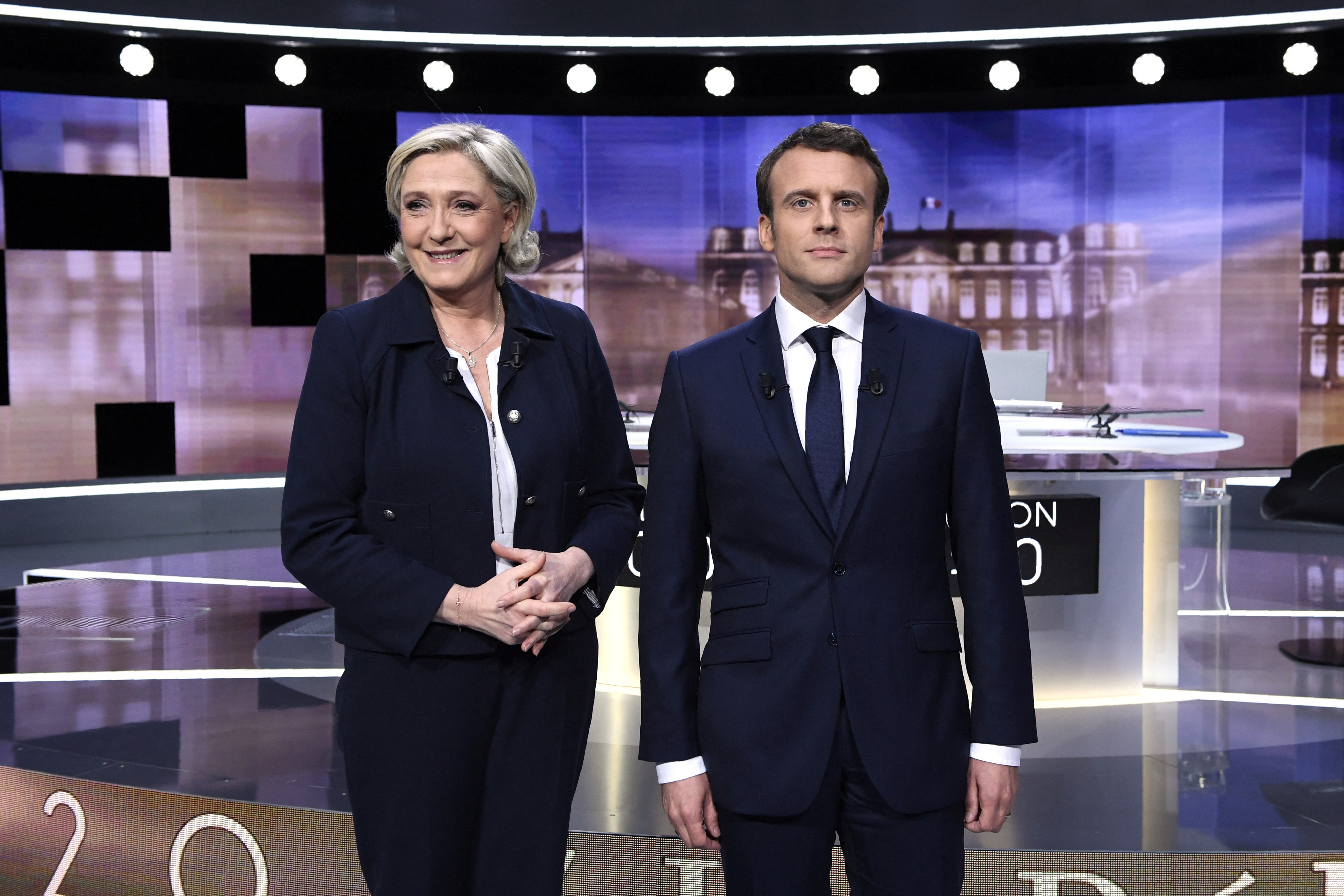 Le Pen y Macron en el últimod ebate antes del ballotage 