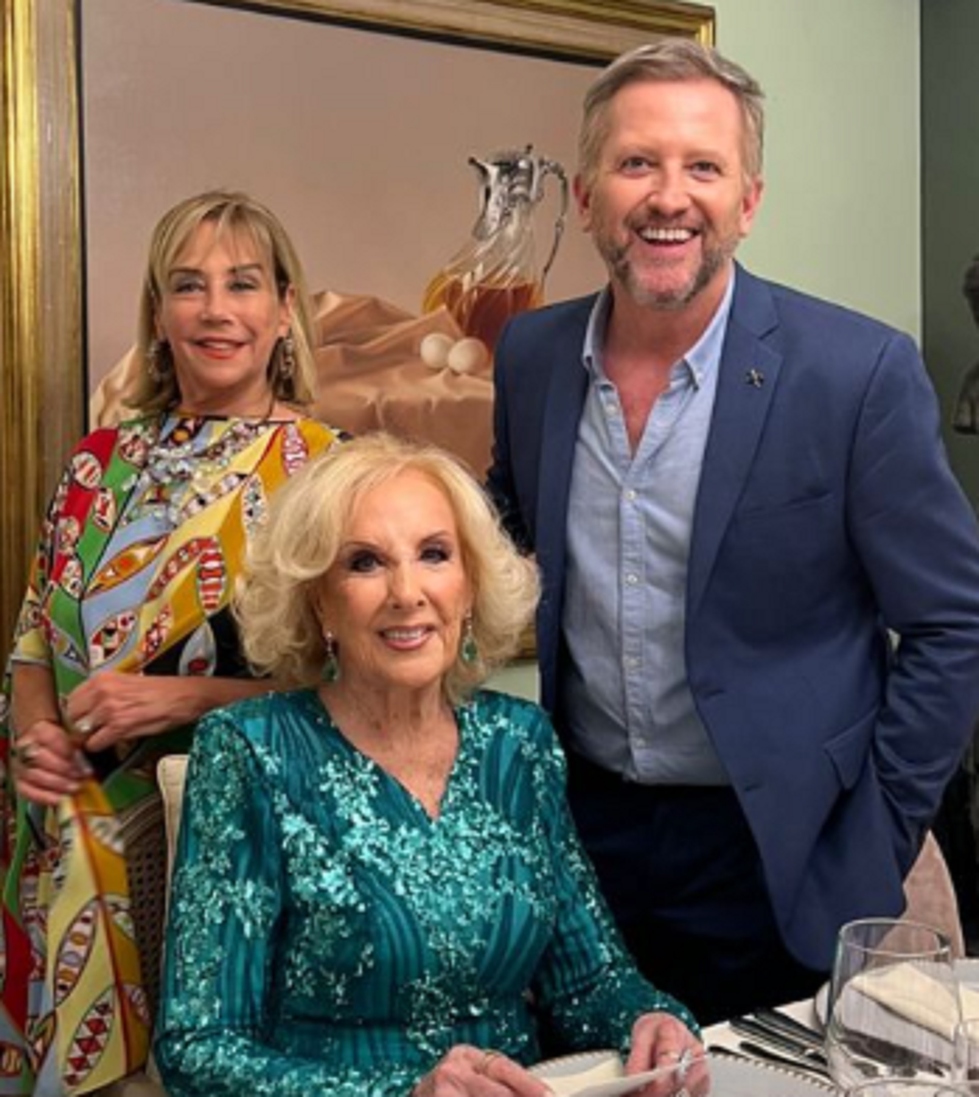 Mirtha Legrand con Marcela Tinayre en su cumpleaños, y la compañia de Ramiro Arzuaga  (Foto: Instagram/Ramiro Arzuaga)