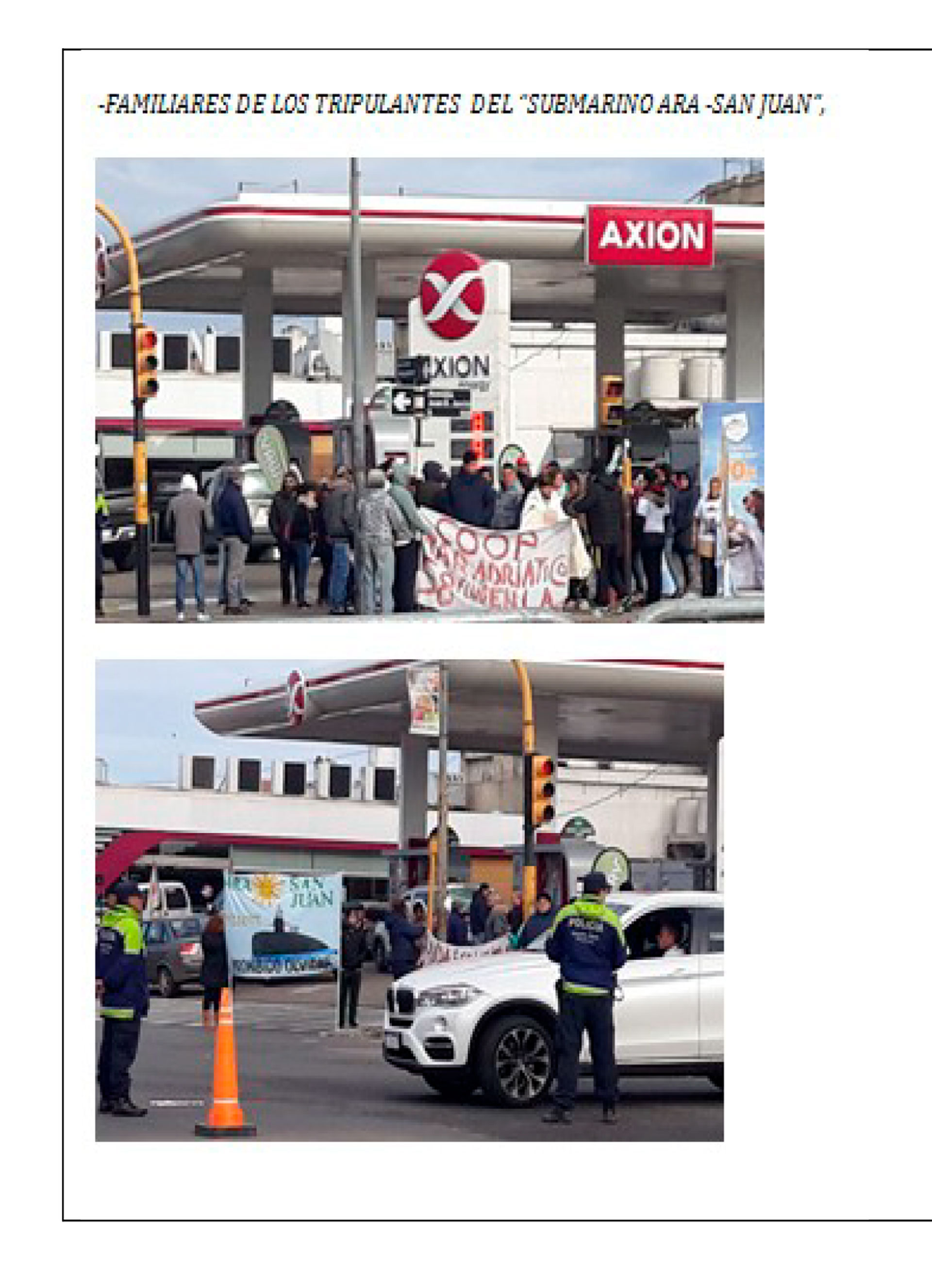 La foto y el informe de otro reclamo de familiares realizado en las calles de Mar del Plata.
