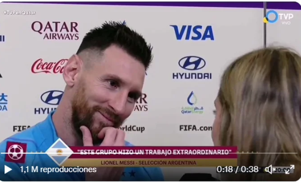 El elogio de una periodista argentina a Messi (Captura TV Pública)