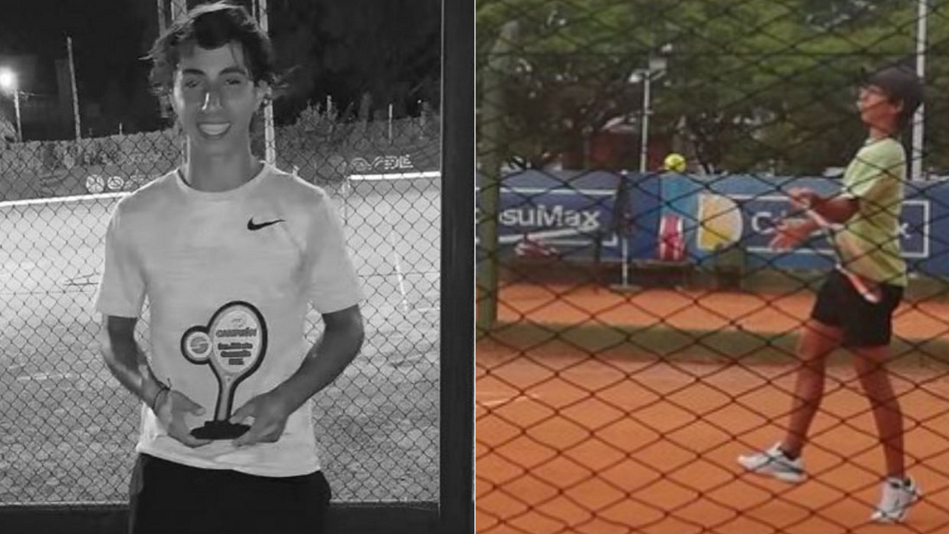 Tiago Alomar, joven promesa del tenis, murió a los 17 años como consecuencia de un accidente de tránsito sufrido en su Gualeguay natal (Foto: @AATenis y @tiago_alomar)