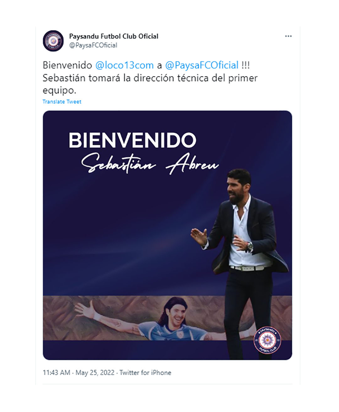 La bienvenida de Paysandú para Abreu