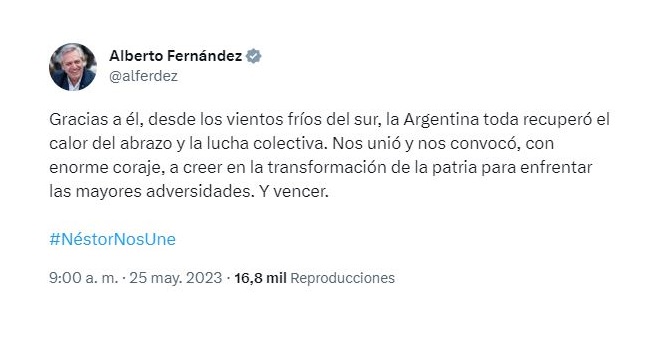 El mensaje de Alberto Fernández dedicado a Néstor Kirchner
