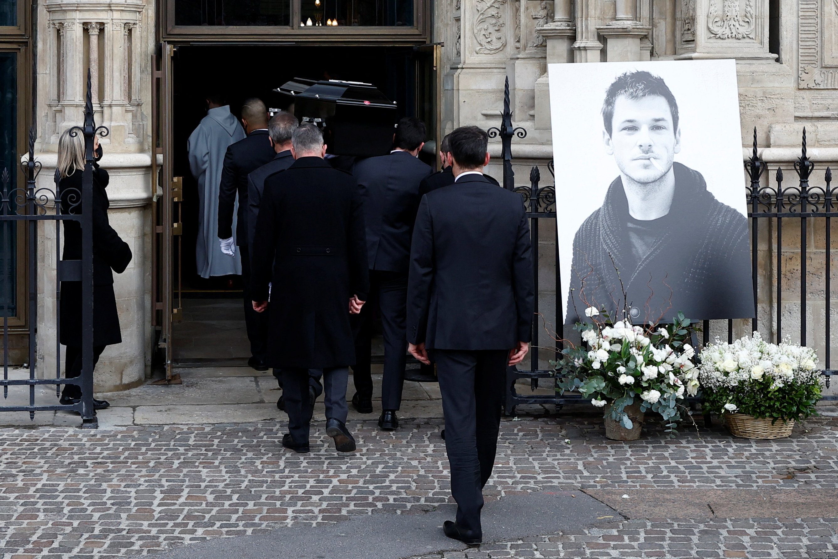 Una imagen del funeral de Gaspard Ulliel. el 27 de enero de 2022 (REUTERS)