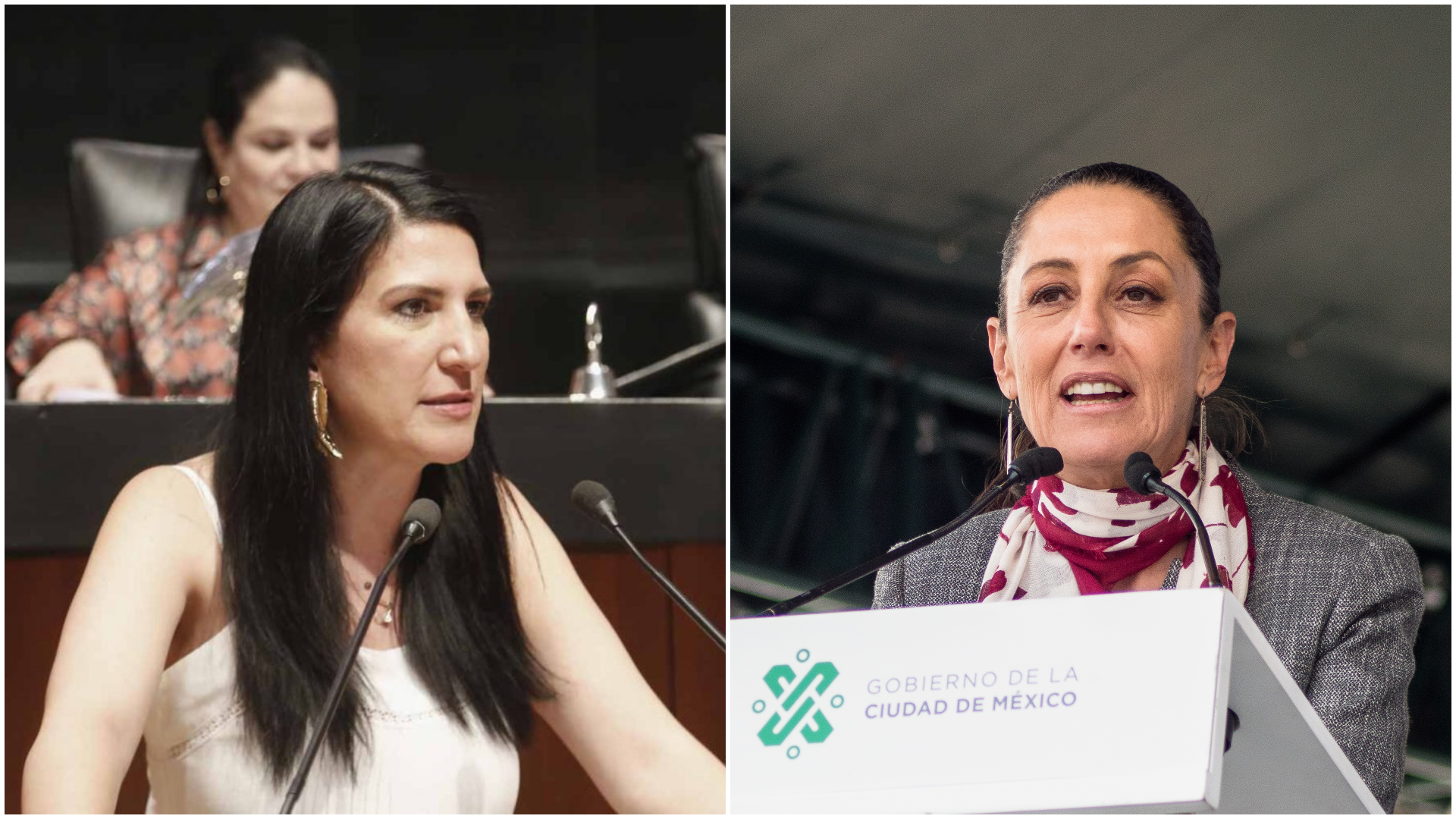 Kenia López Rabadán launched herself against Claudia Sheinbaum for a concert in the Zócalo (Photos: Senate / CDMX Culture)